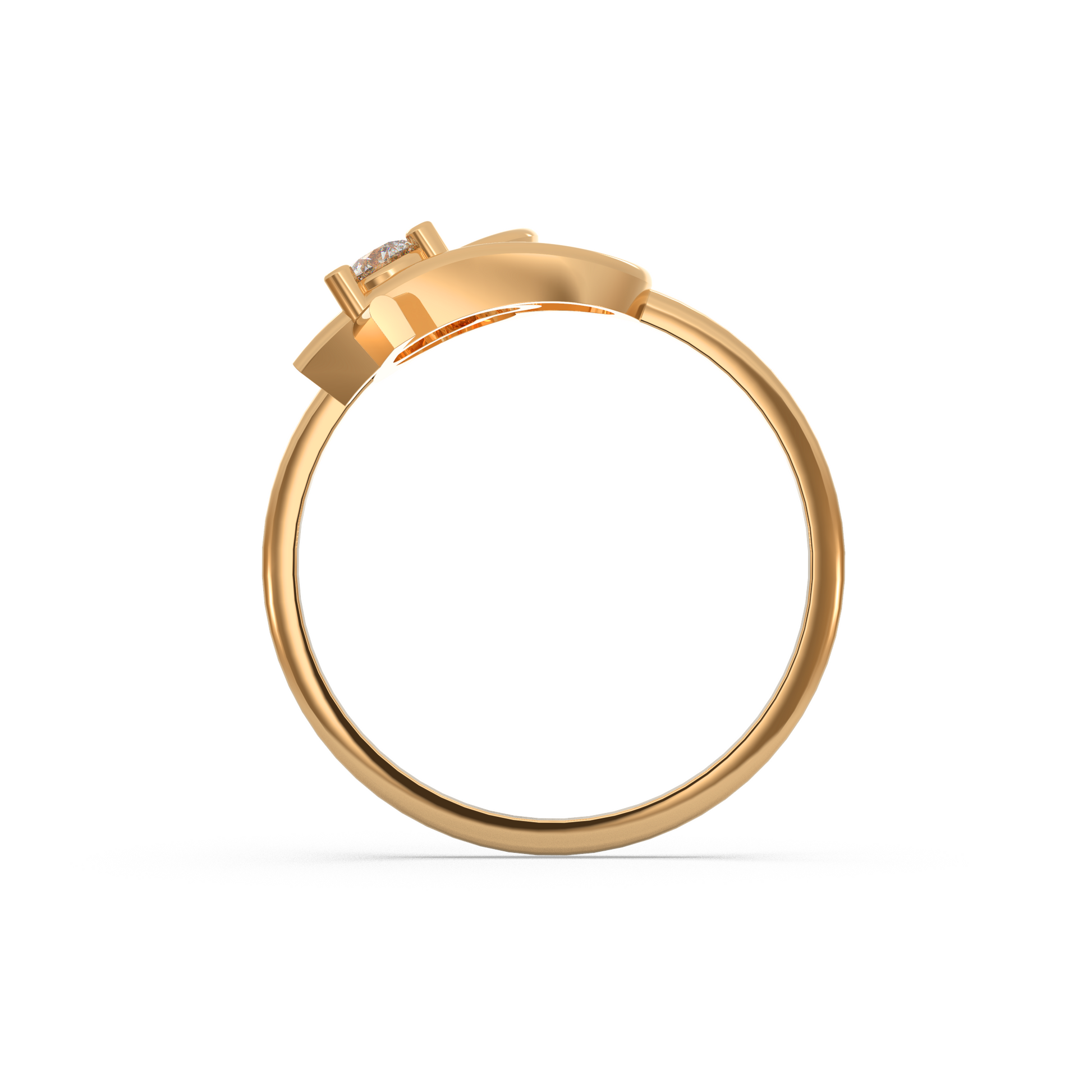 14 Kt Rose Gold Diamond Ring