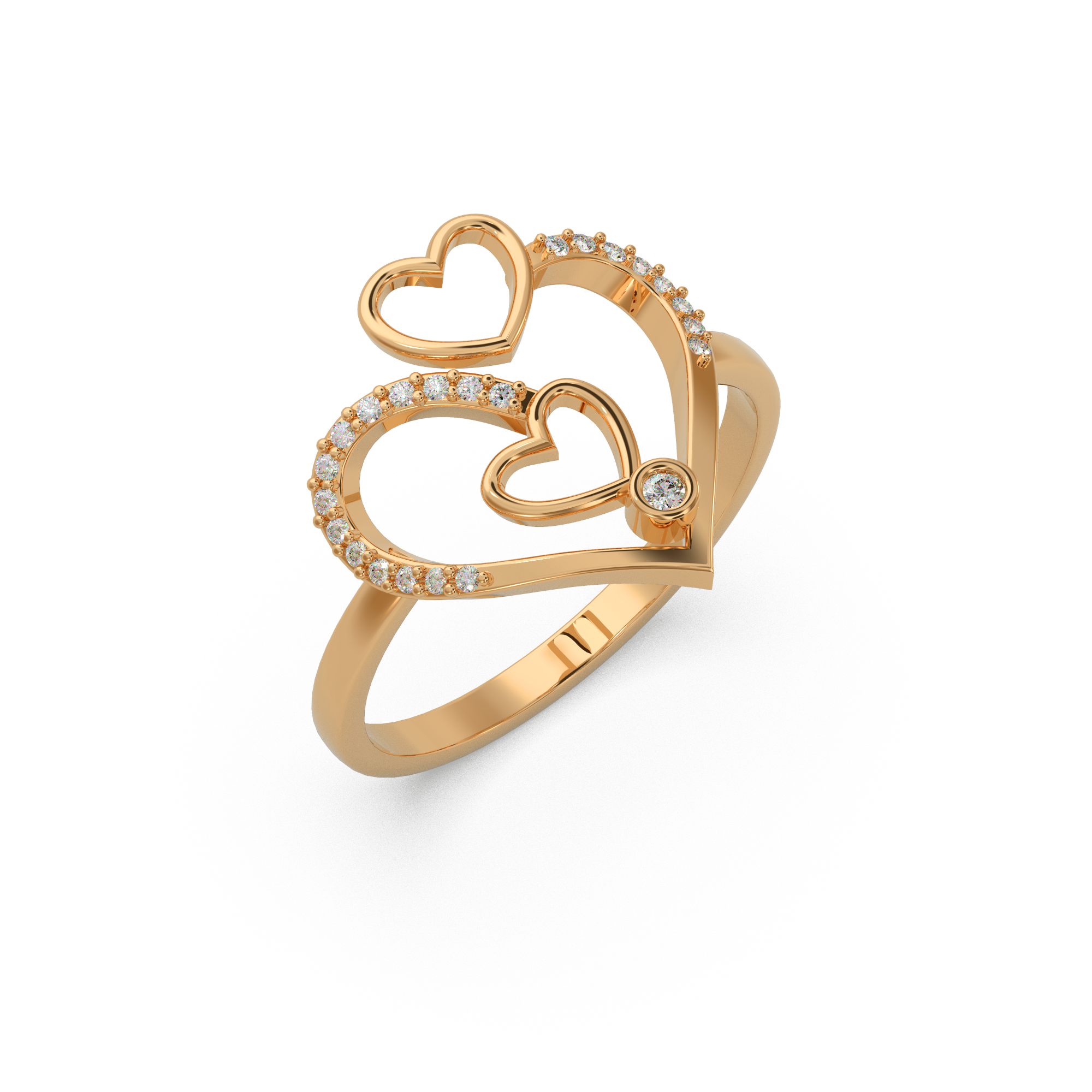 Exquisite Heart Diamond Ring