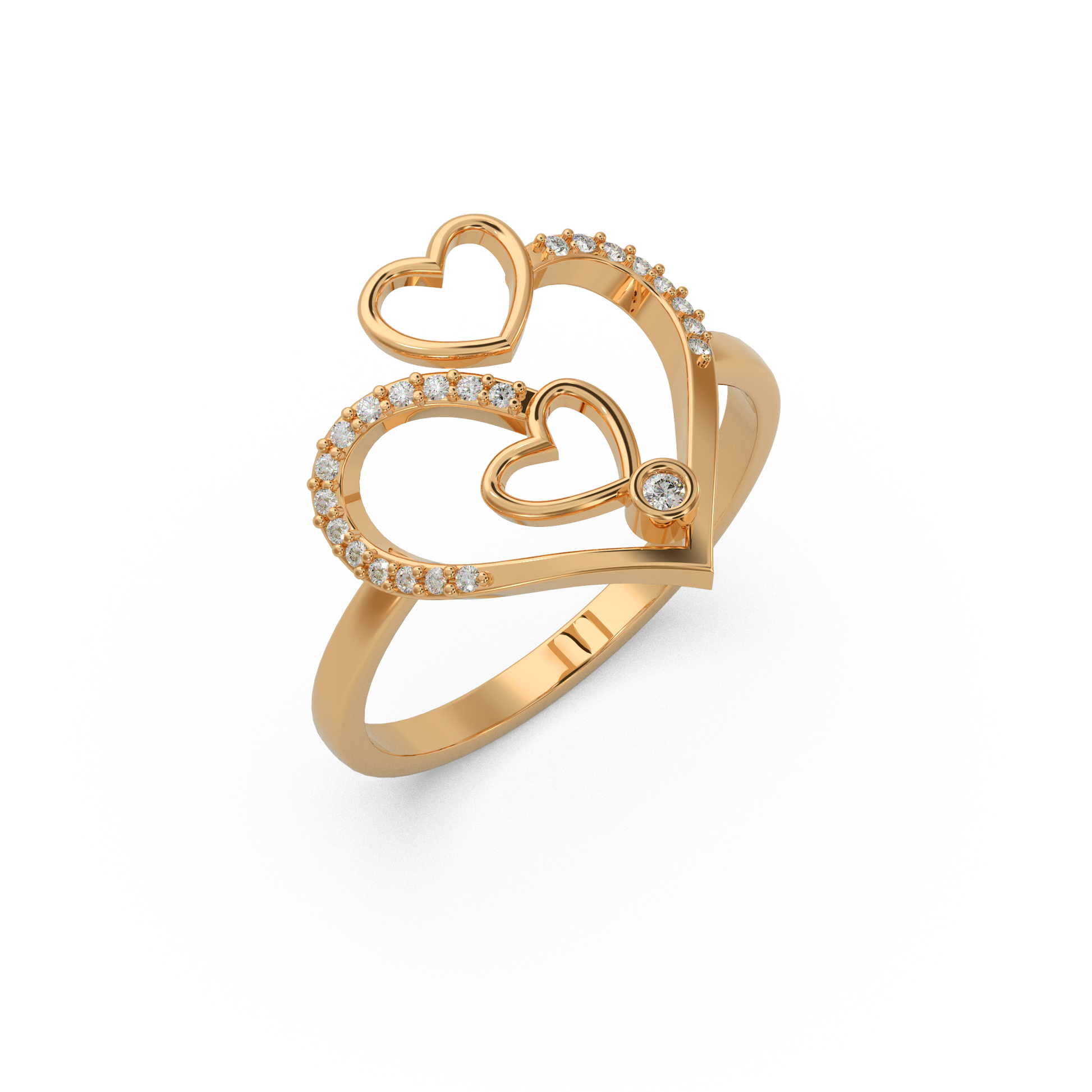 14 Kt Rose Gold Diamond Ring