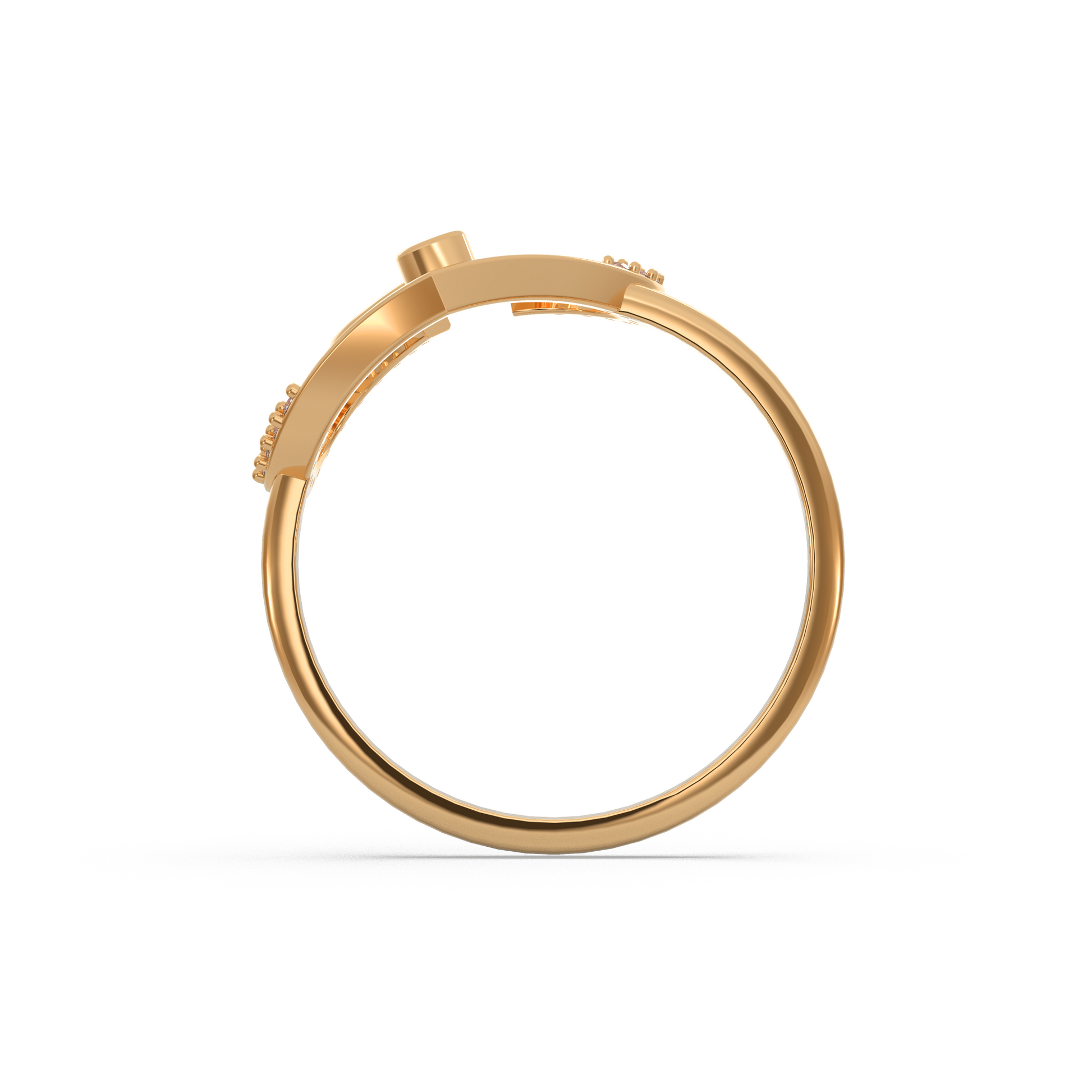 14 Kt Rose Gold Diamond Ring