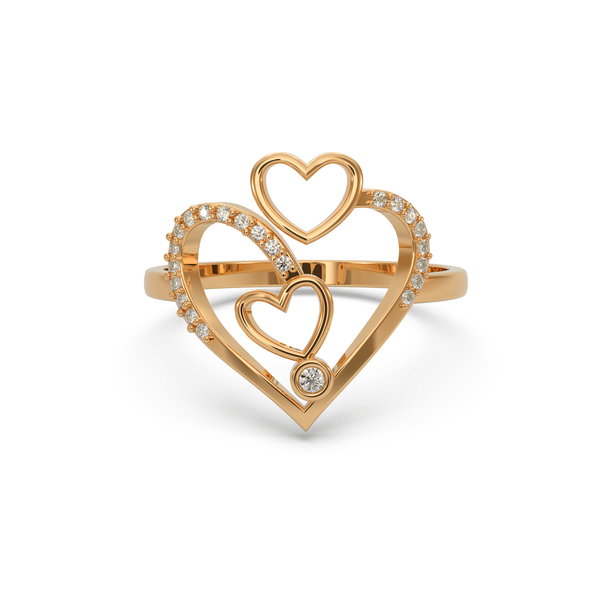 Exquisite Heart Diamond Ring