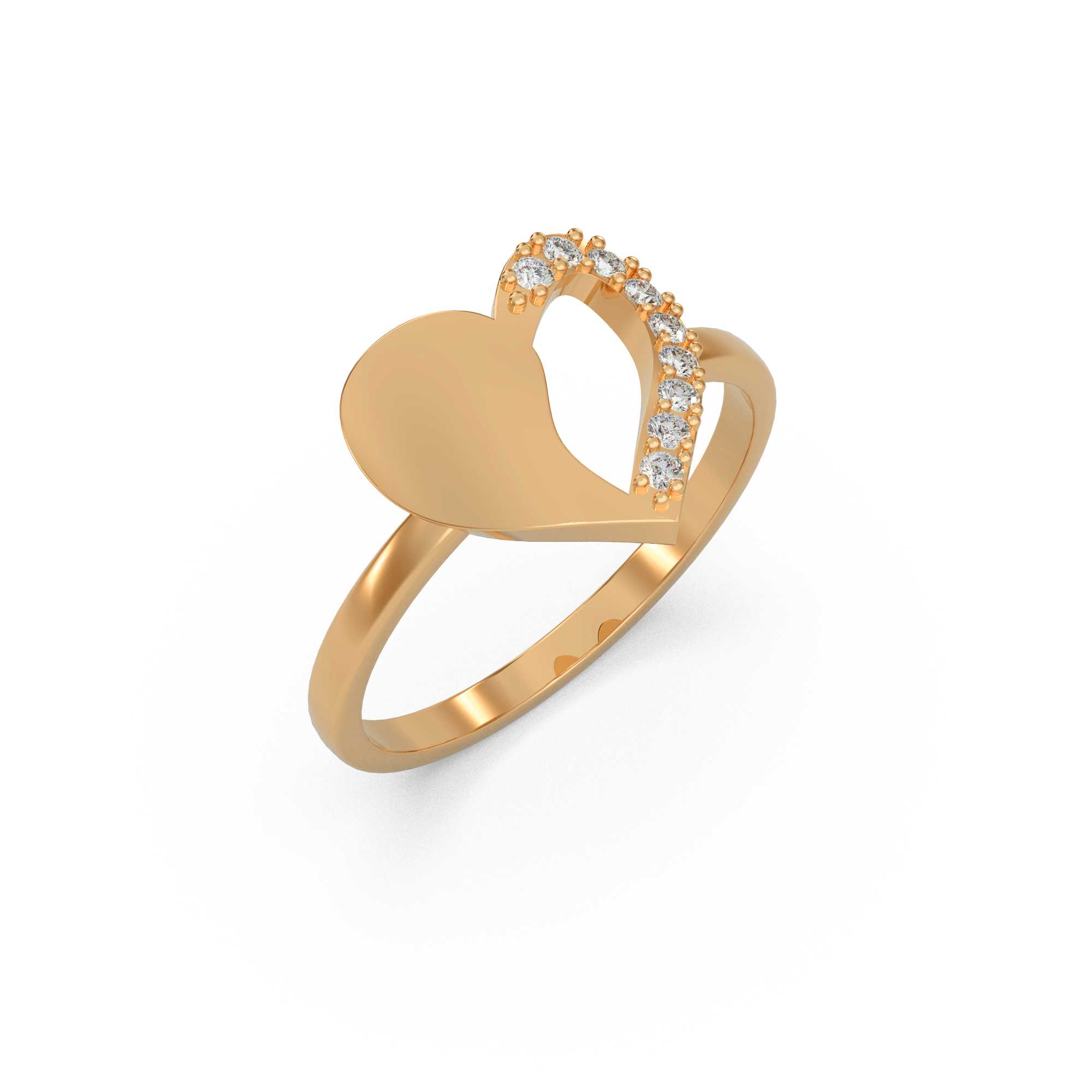 Chic Heart Diamond Ring