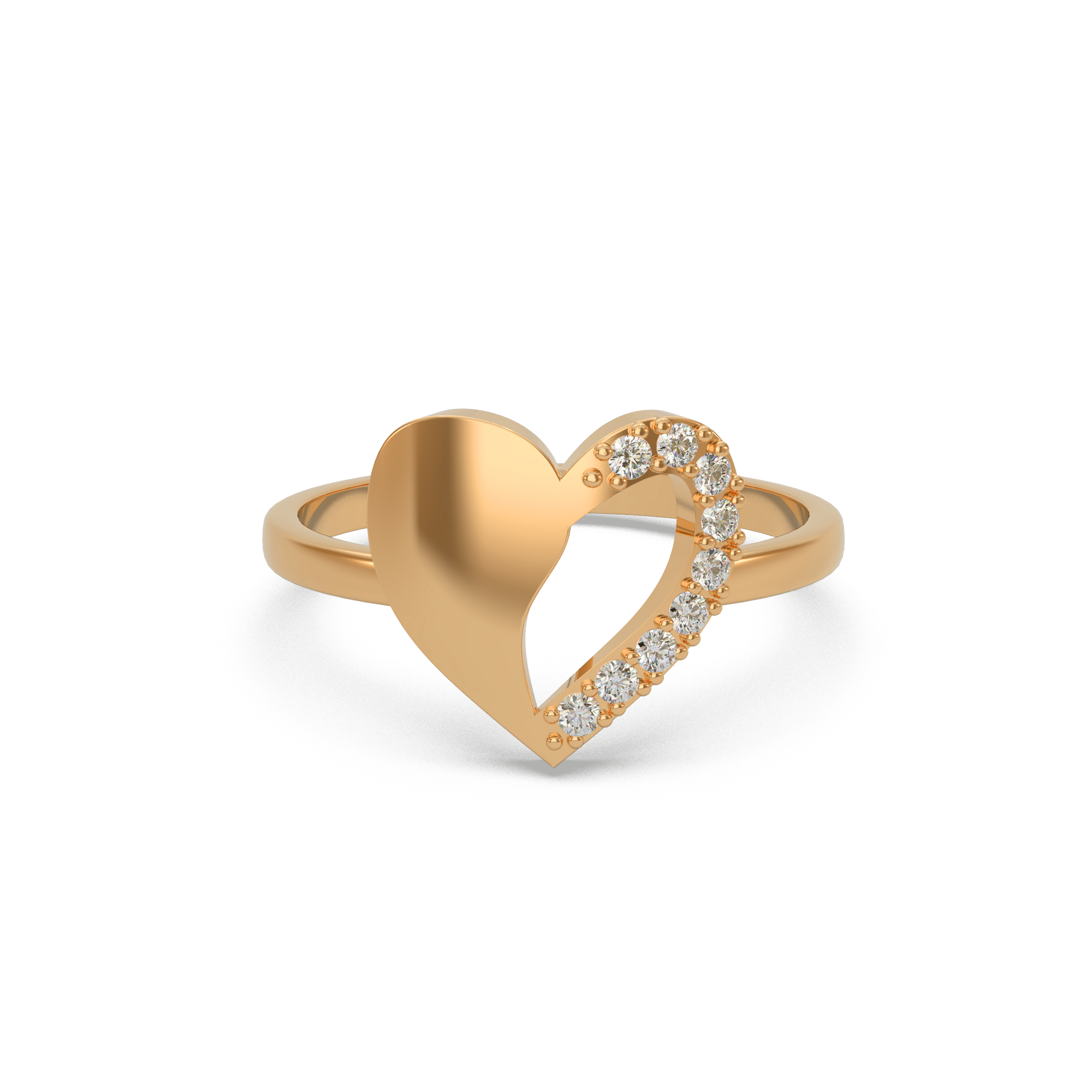 Chic Heart Diamond Ring