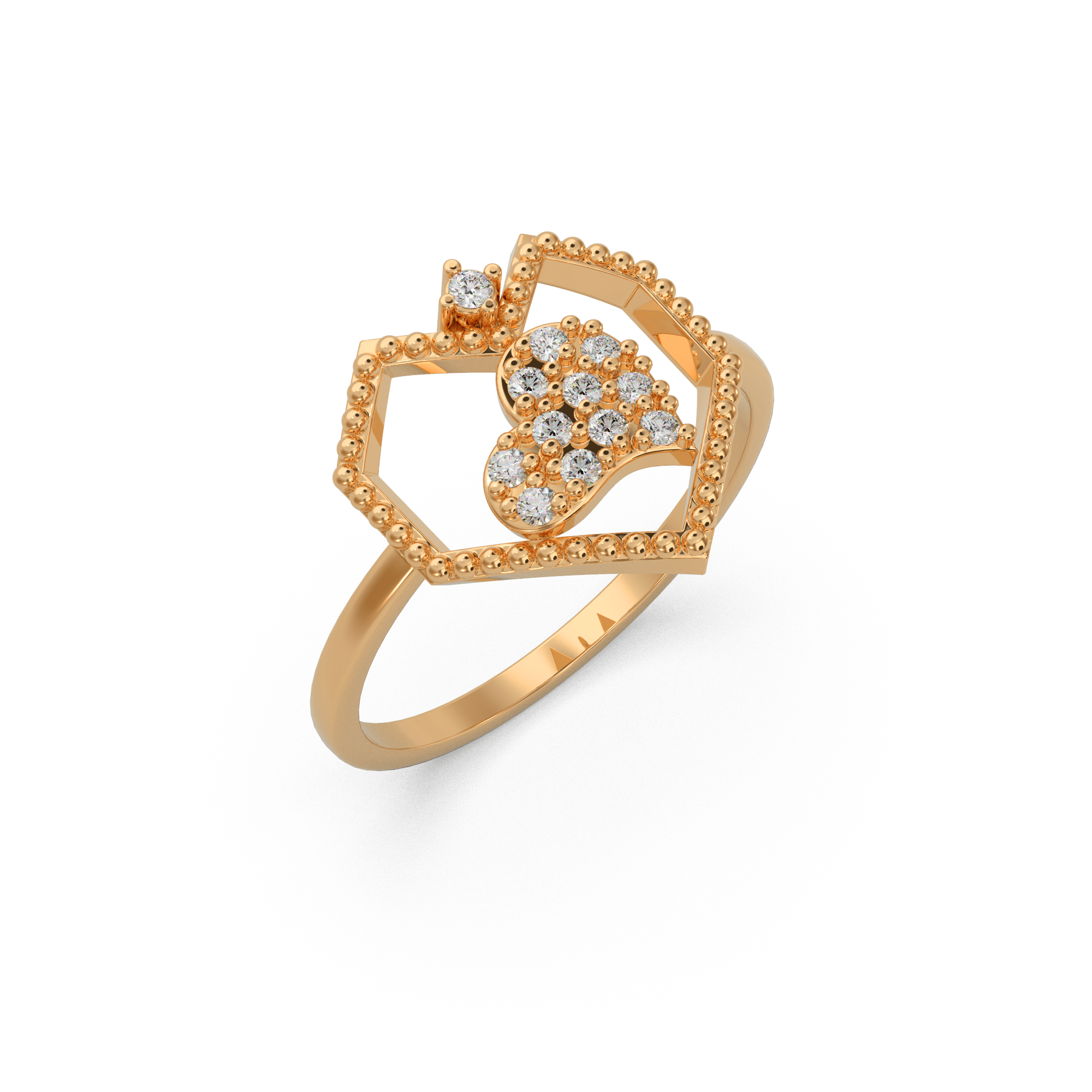 Modern Heart Diamond Ring