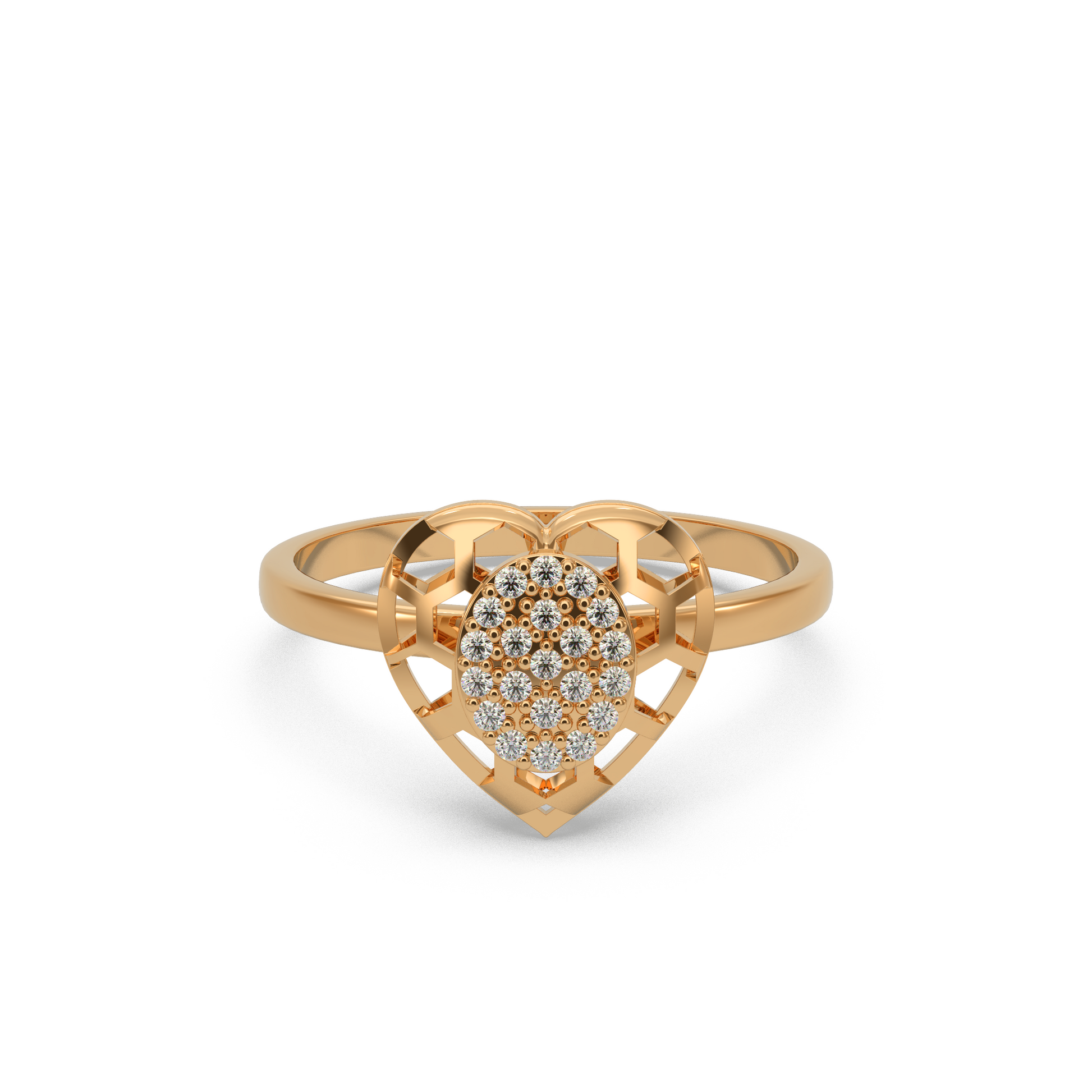 14 Kt Rose Gold Diamond Ring