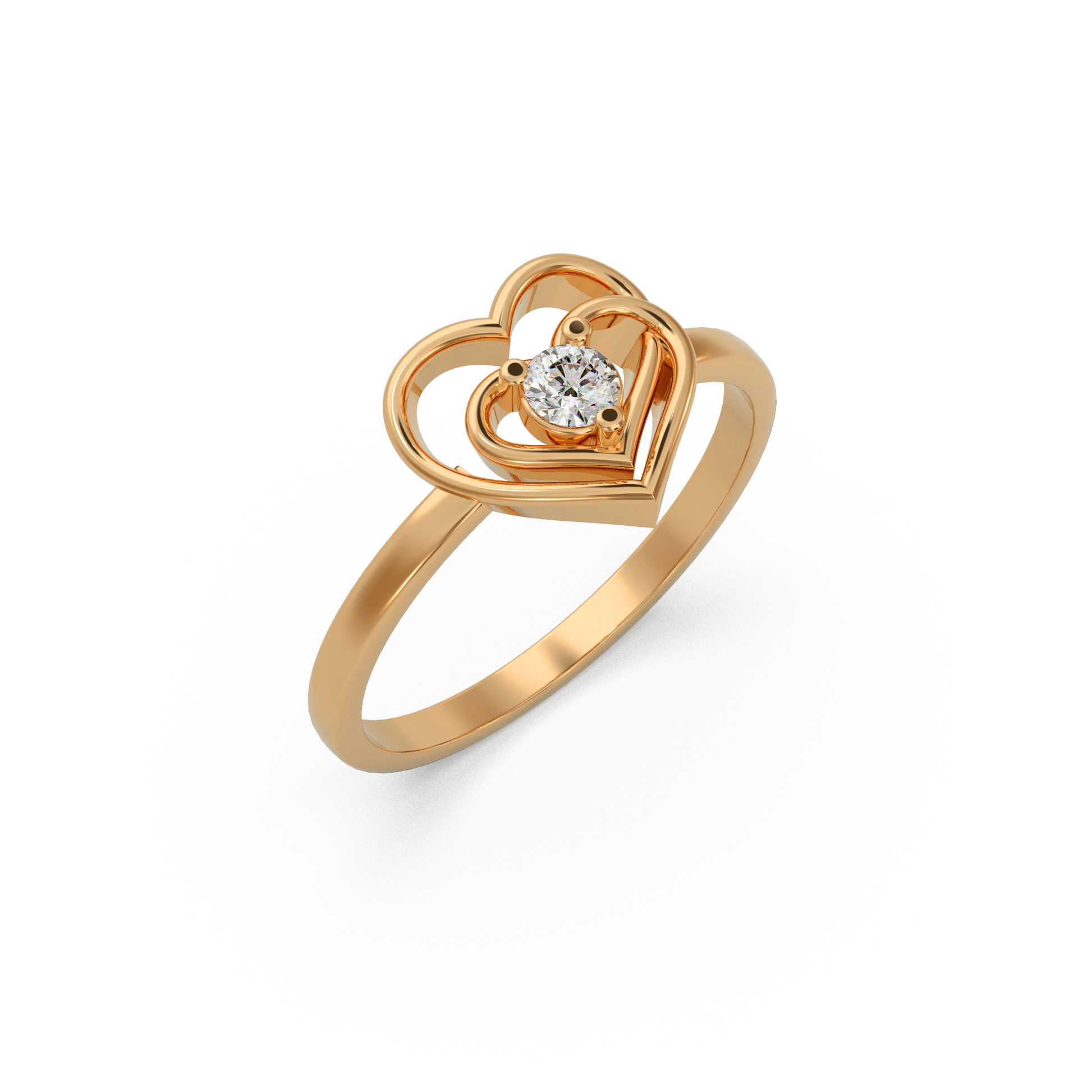 14 Kt Rose Gold Diamond Ring