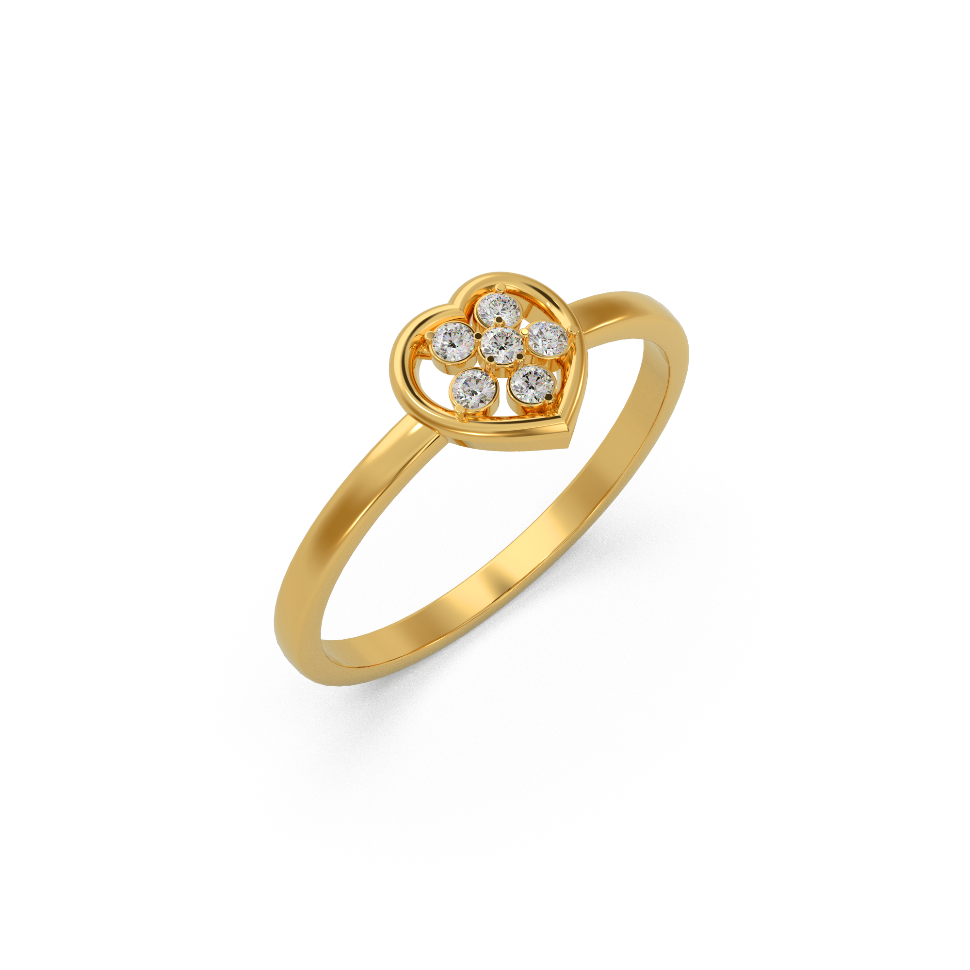 Minimal Heart Diamond Ring