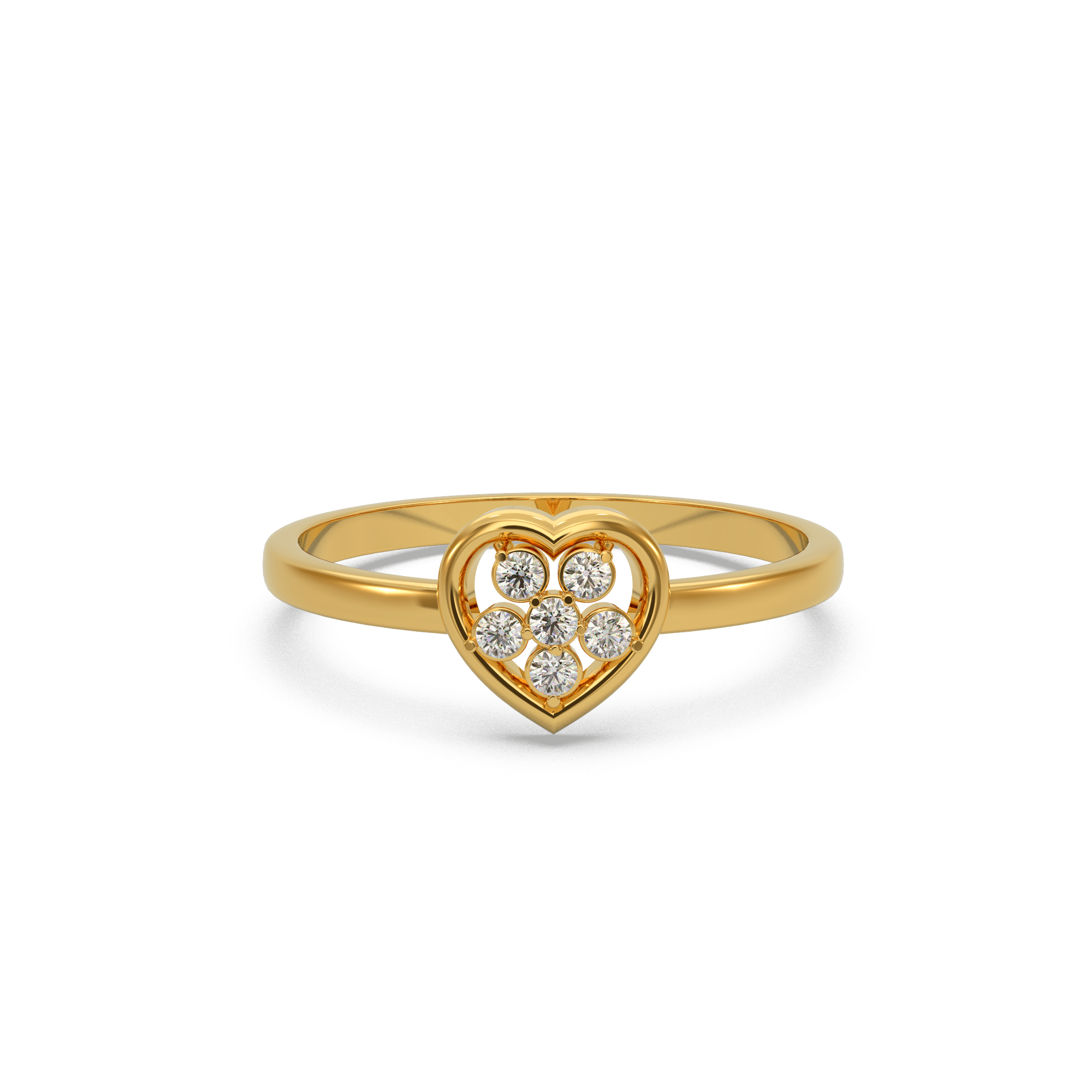 Minimal Heart Diamond Ring