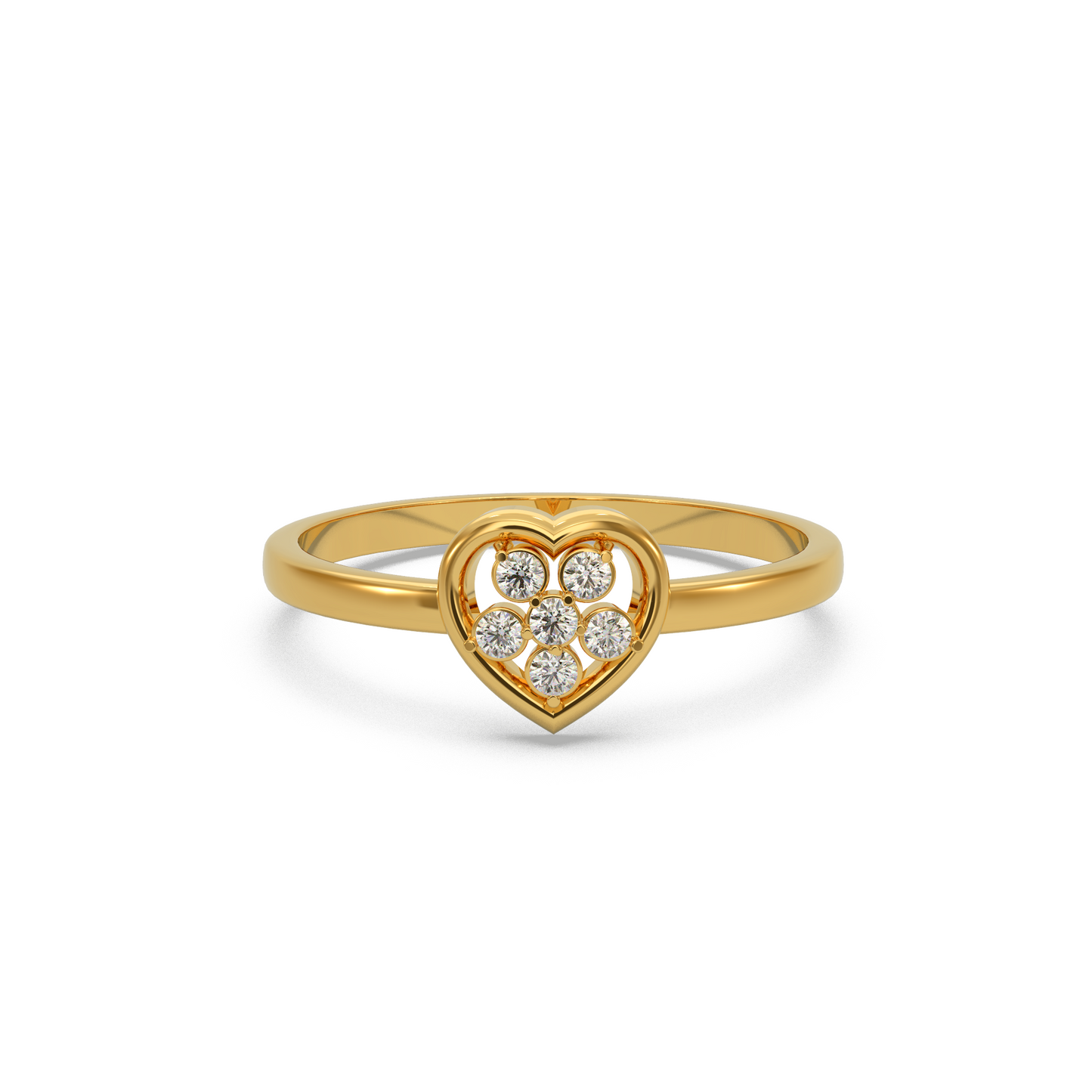 Minimal Heart Diamond Ring