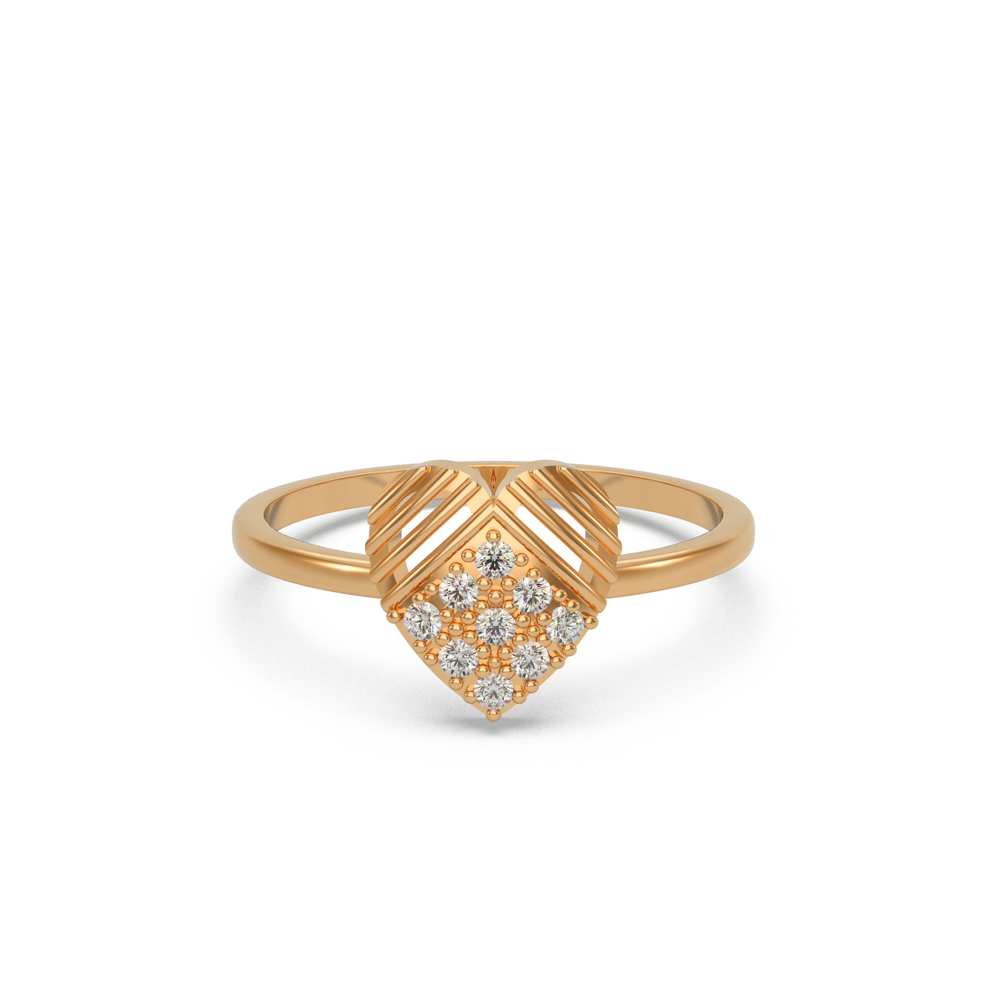 14 Kt Yellow Gold Diamond Ring
