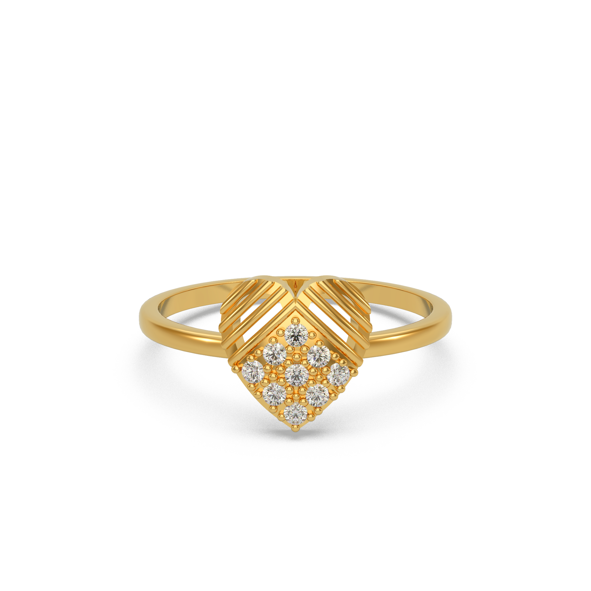 14 Kt Yellow Gold Diamond Ring