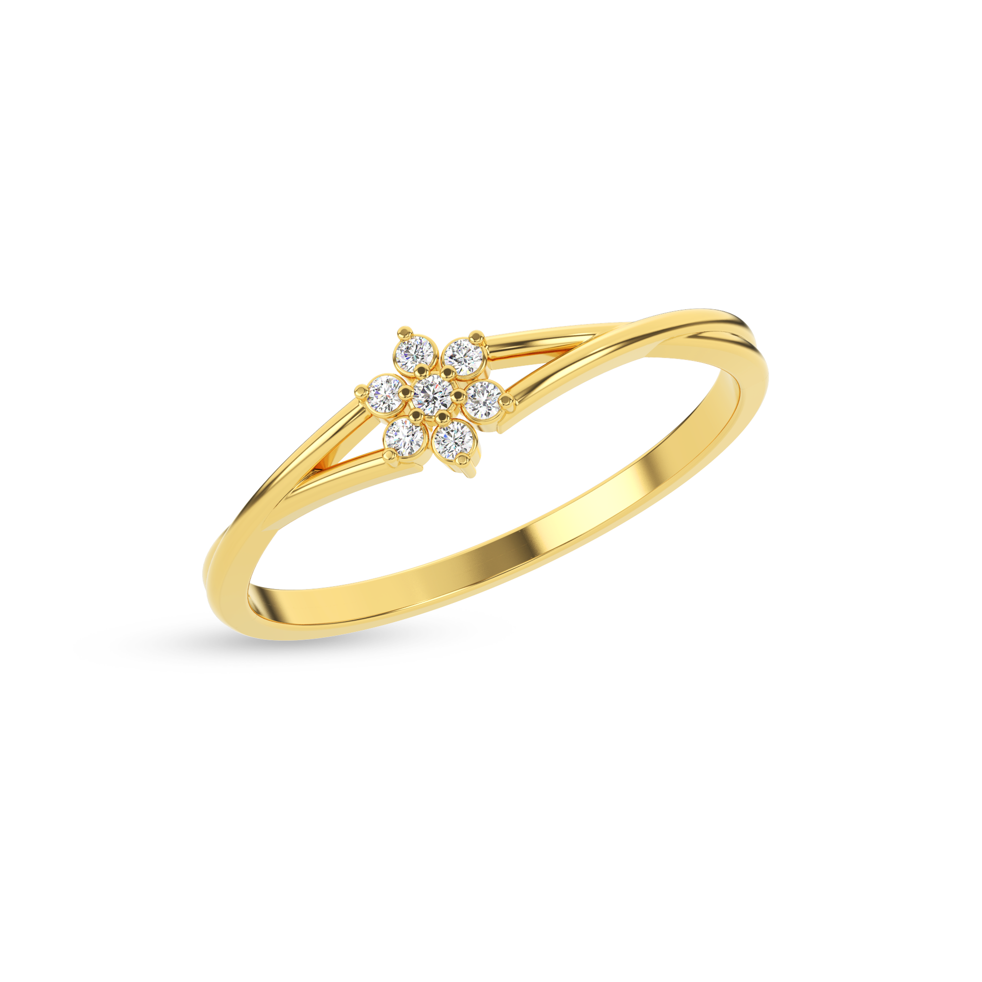 14 Kt Yellow Gold Diamond Ring