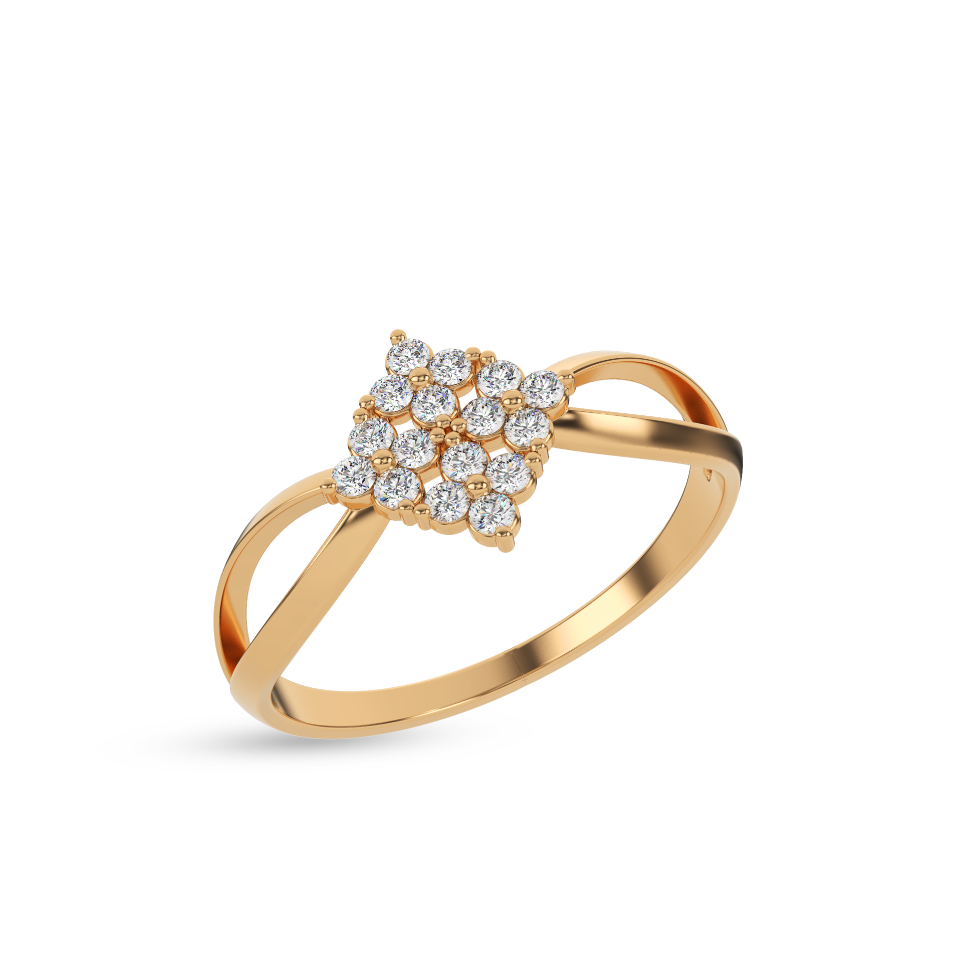 14 Kt Yellow Gold Diamond Ring