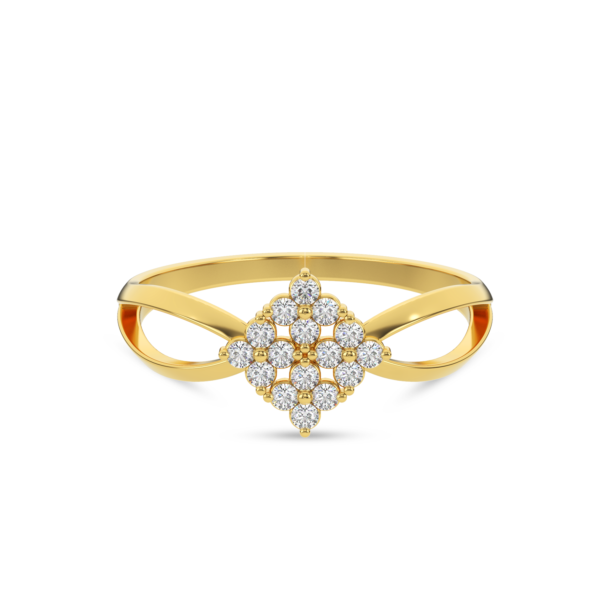 14 Kt Yellow Gold Diamond Ring