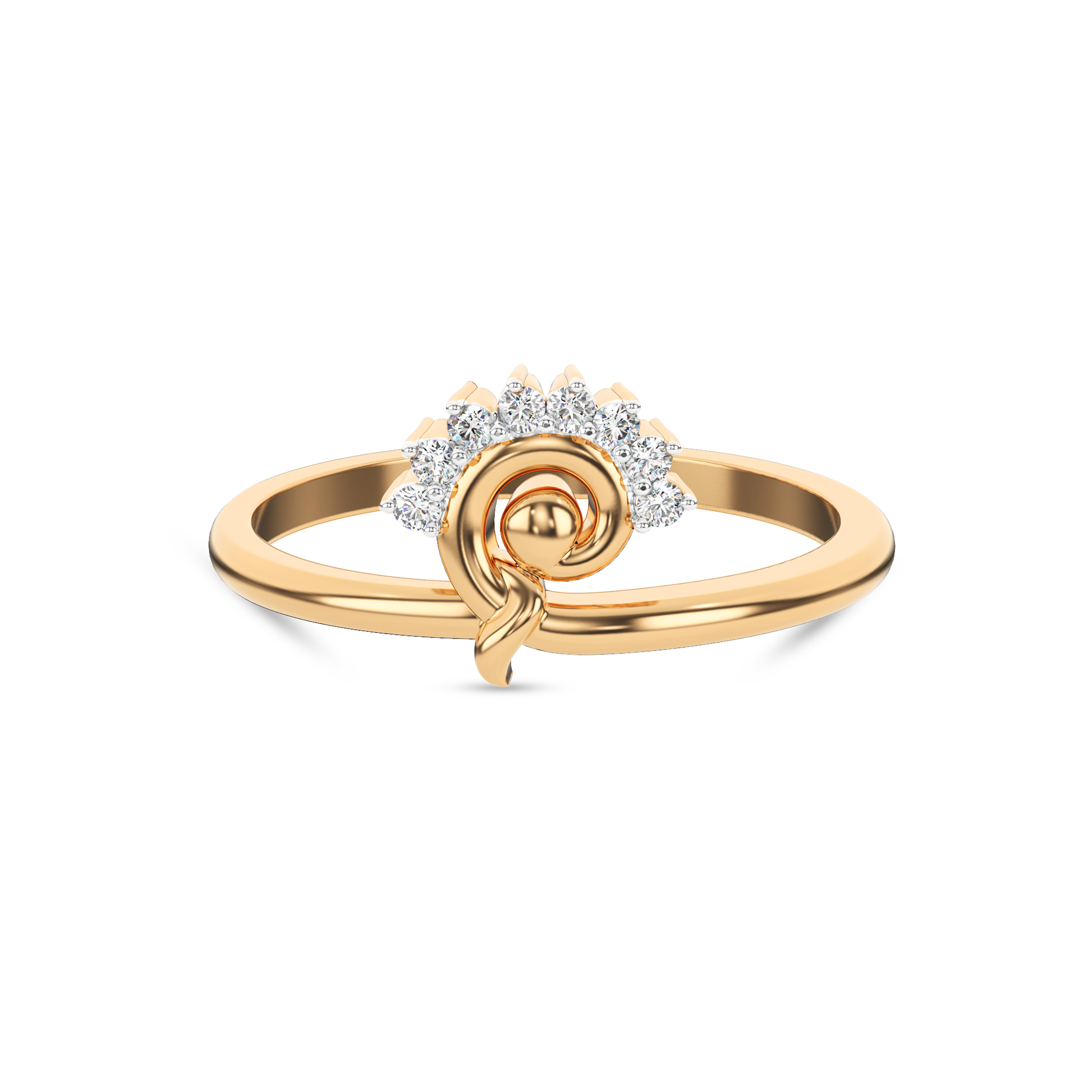 14 Kt Yellow Gold Diamond Ring