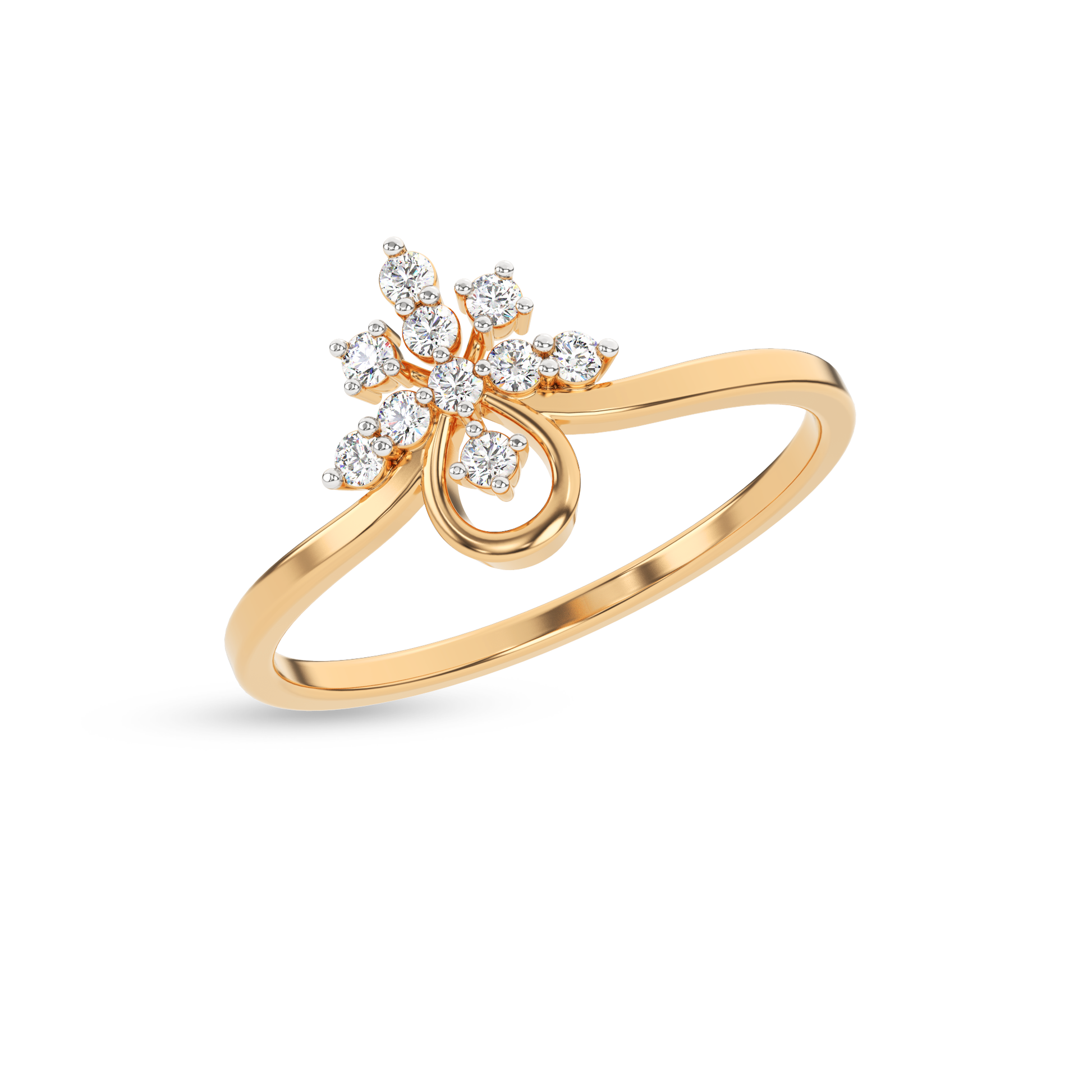 14 Kt Yellow Gold Diamond Ring