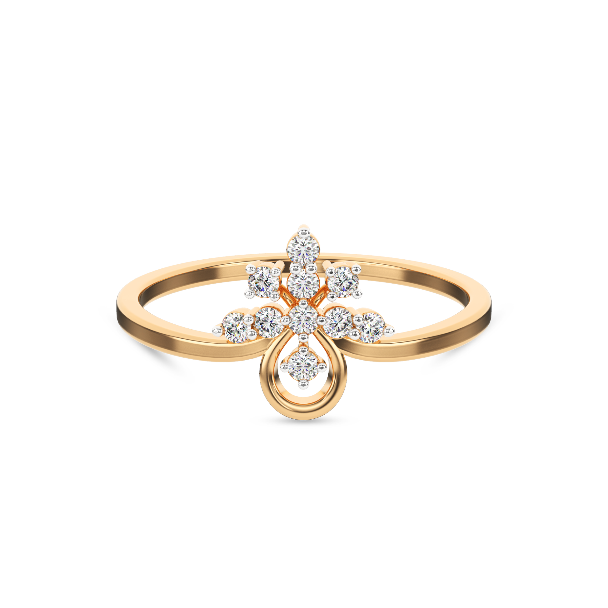14 Kt Yellow Gold Diamond Ring