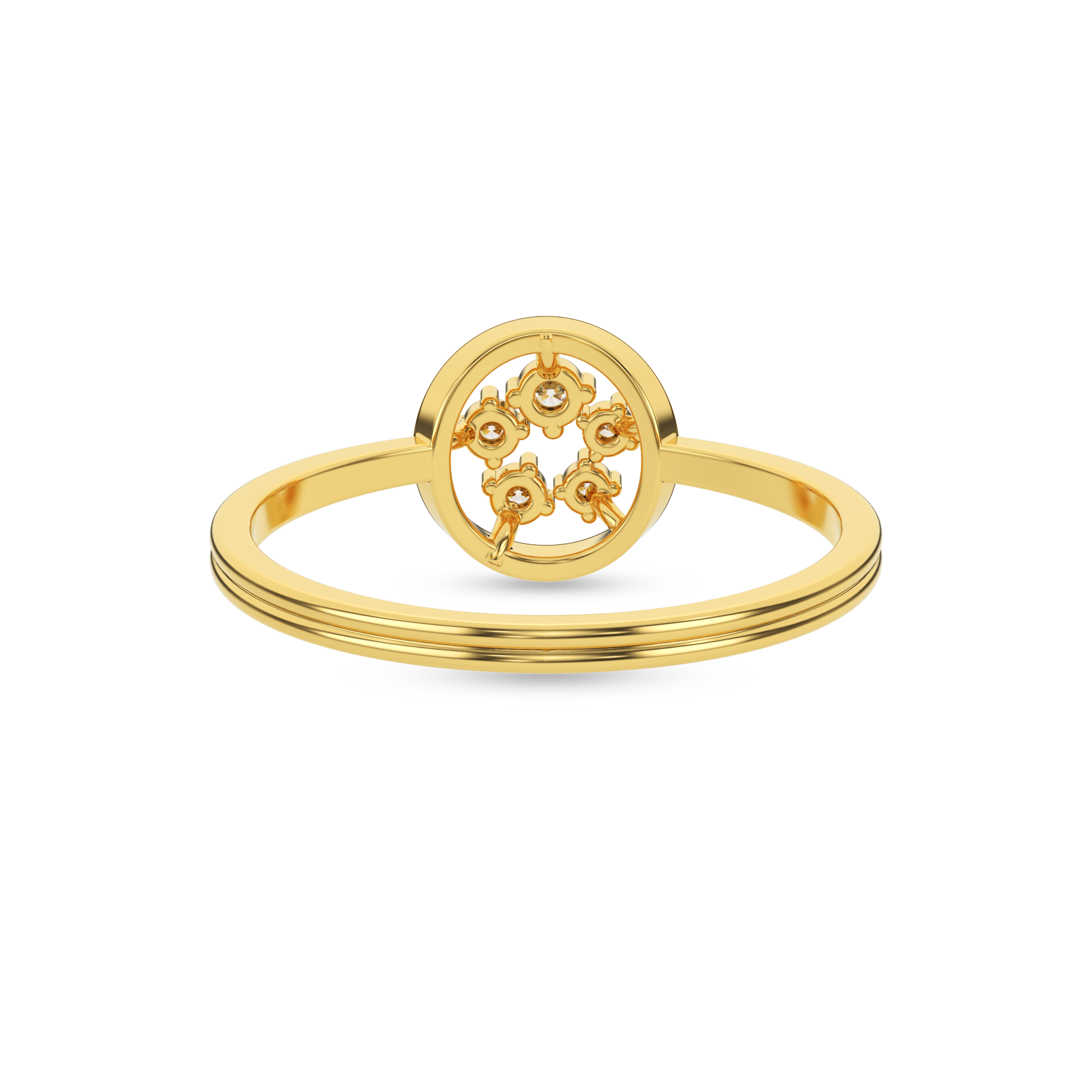 14 Kt Yellow Gold Diamond Ring