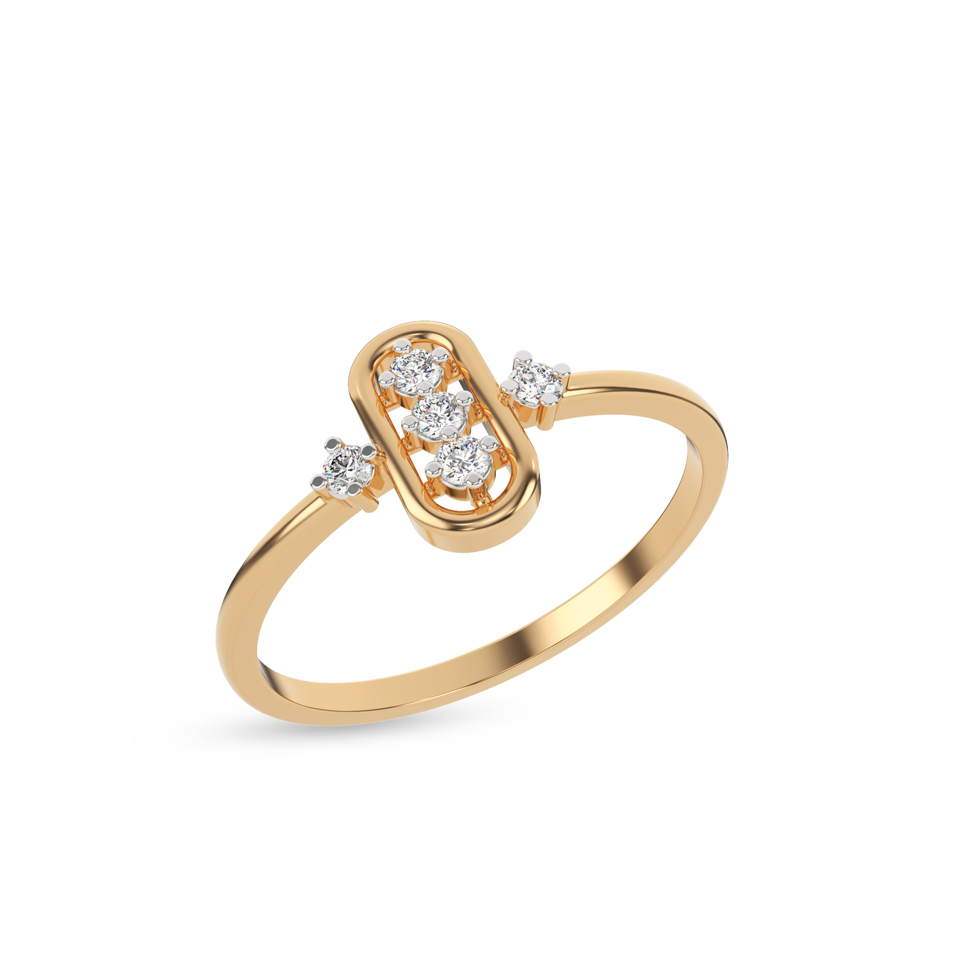 14 Kt Yellow Gold Diamond Ring