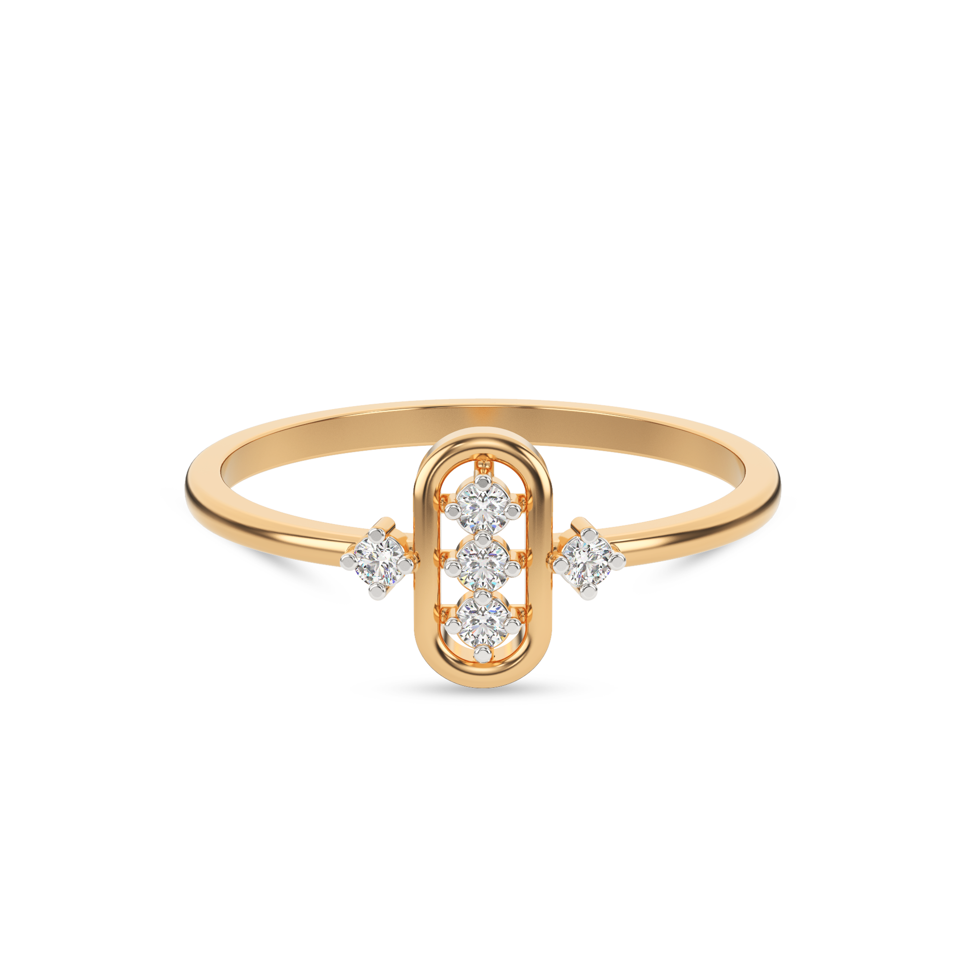 14 Kt Yellow Gold Diamond Ring