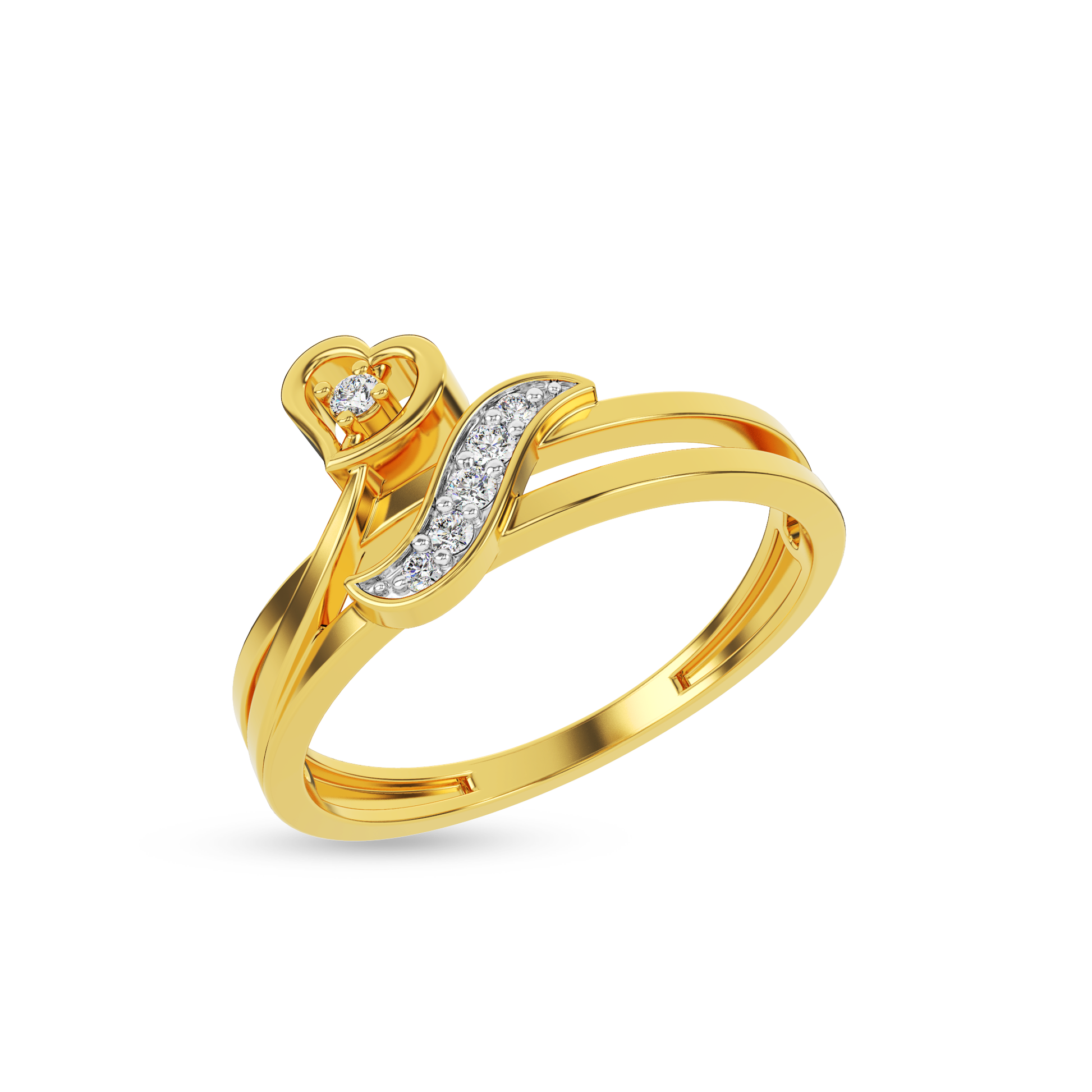 14 Kt Yellow Gold Diamond Ring