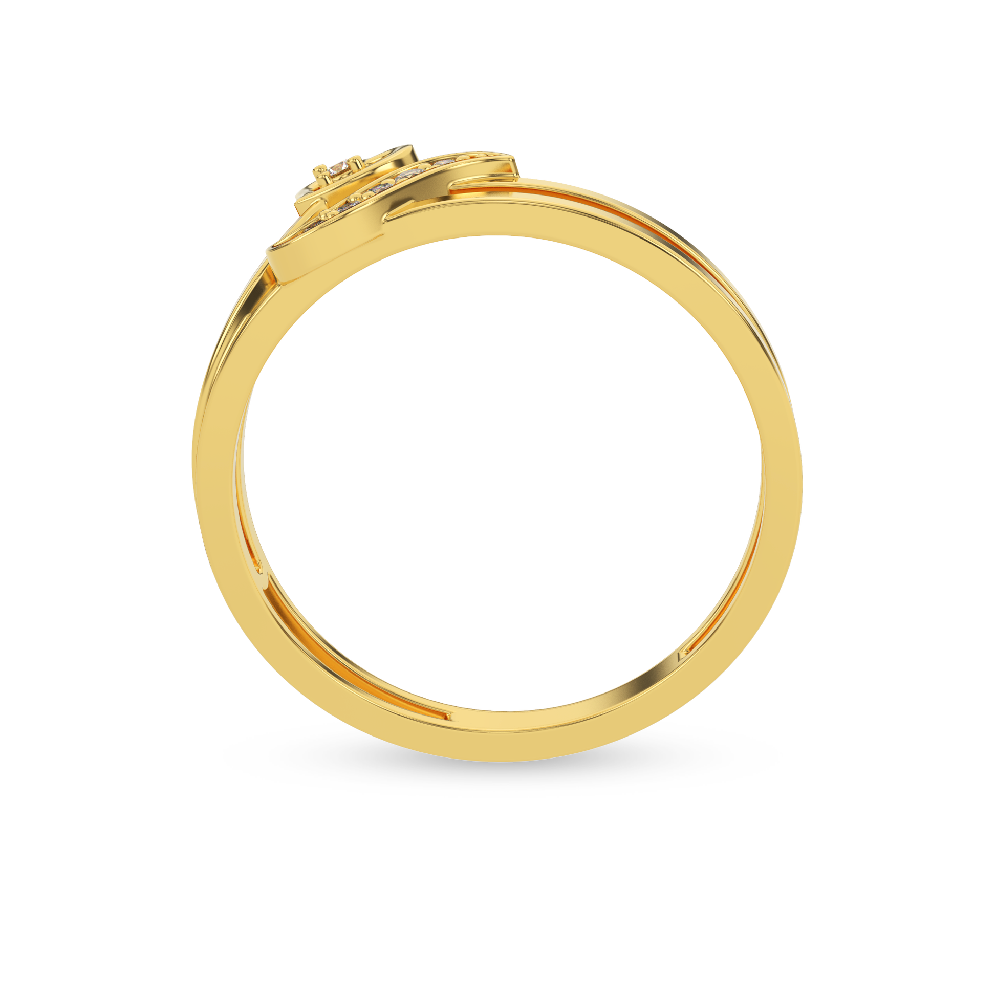 14 Kt Yellow Gold Diamond Ring