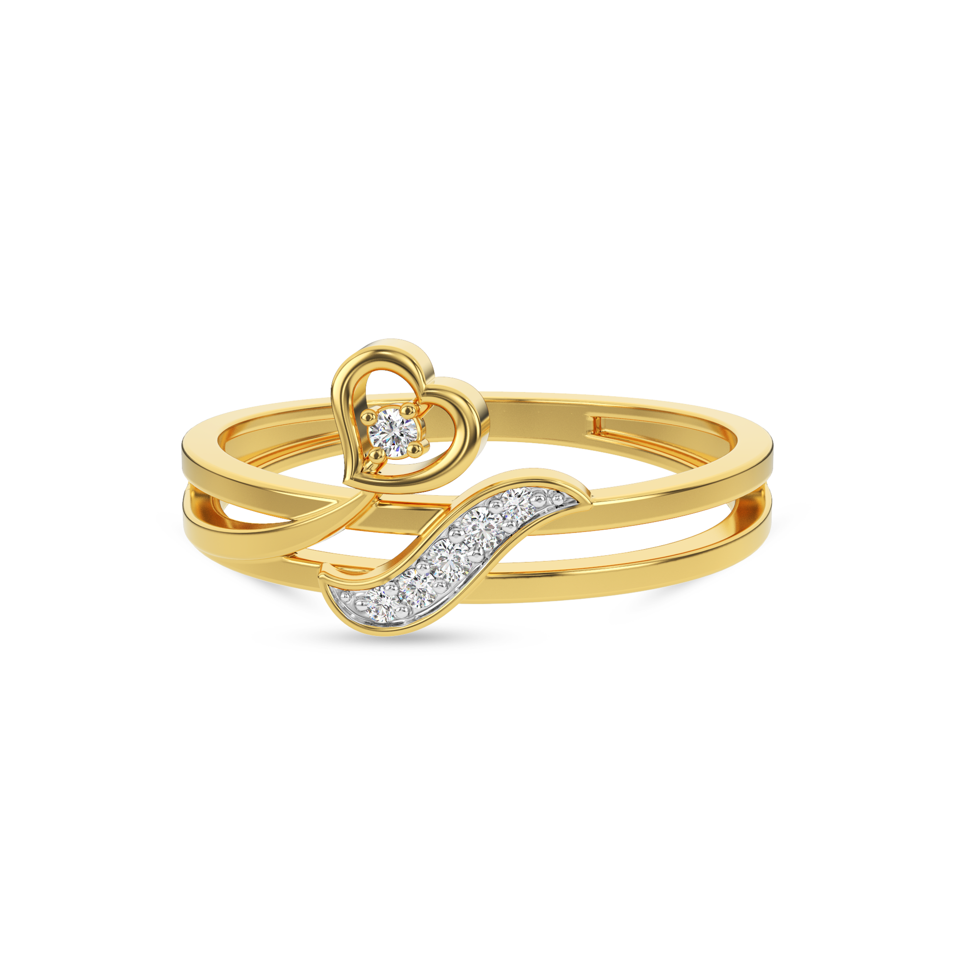 14 Kt Yellow Gold Diamond Ring