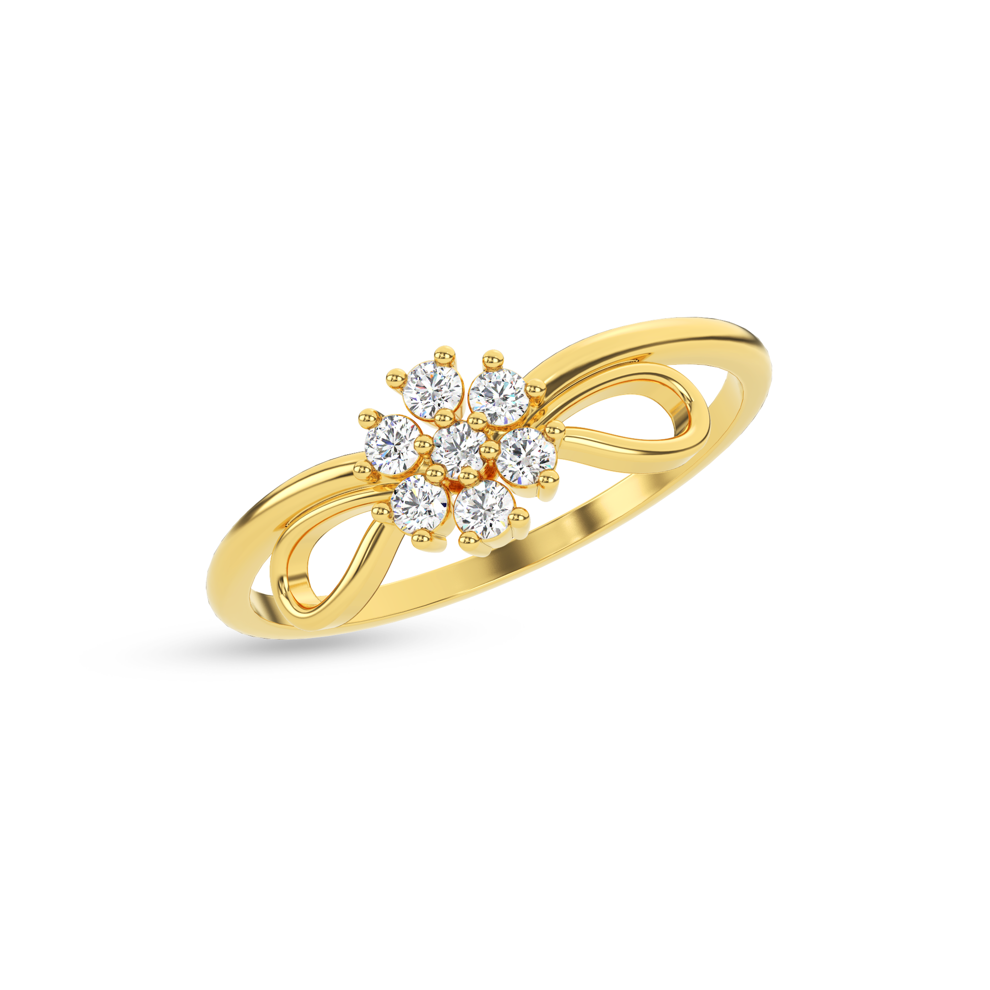 14 Kt Yellow Gold Diamond Ring