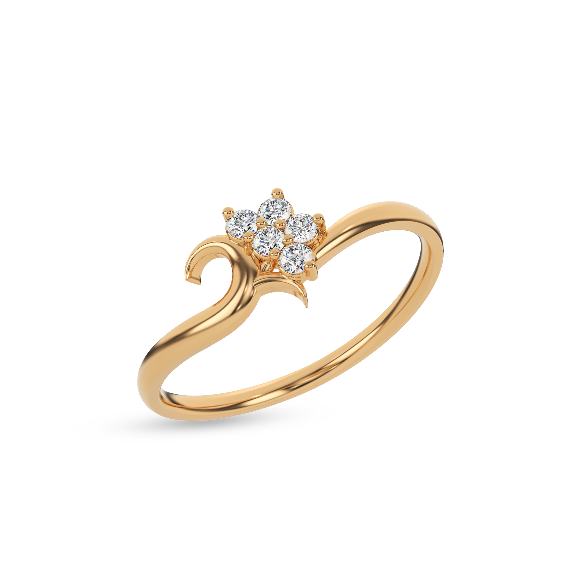 14 Kt Yellow Gold Diamond Ring