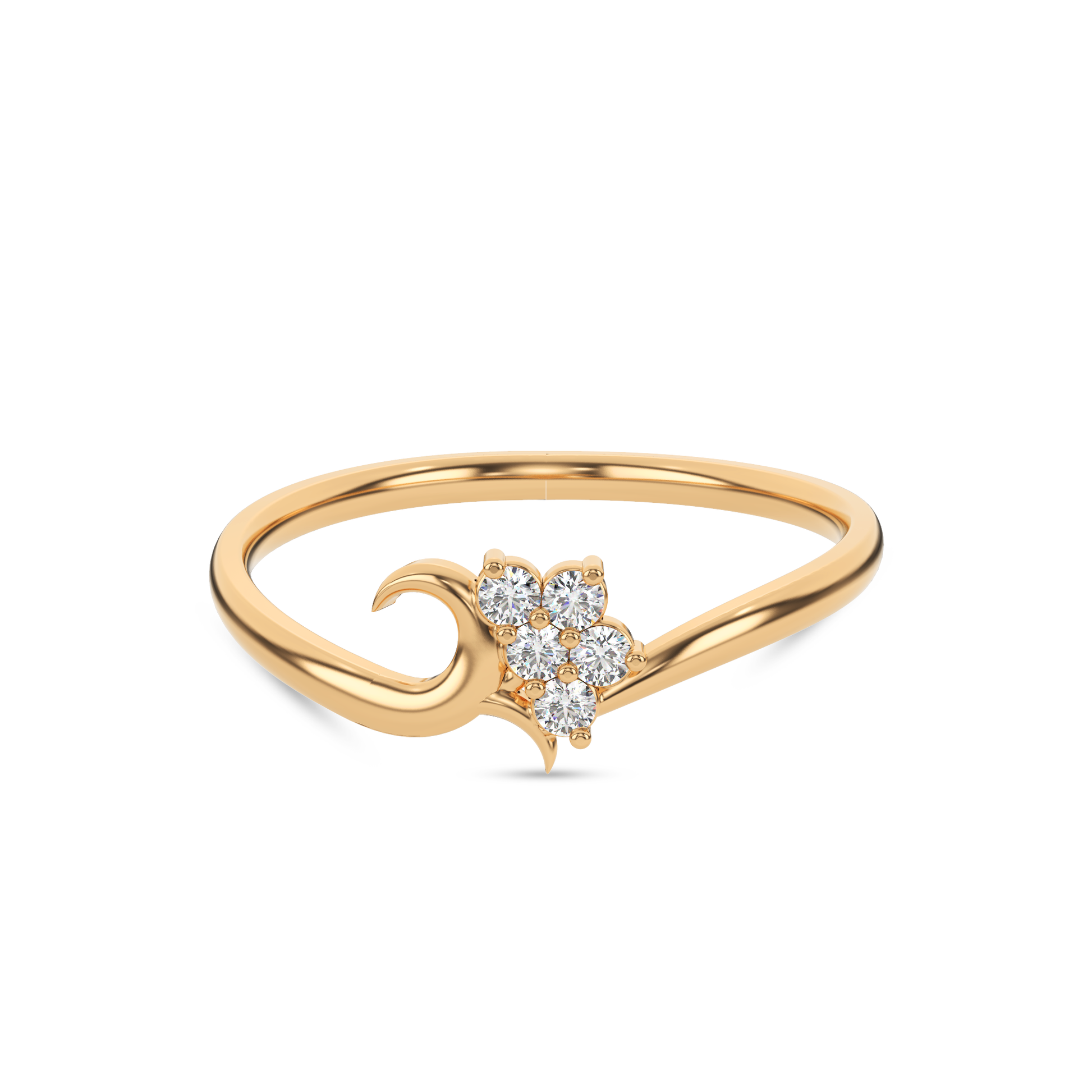 14 Kt Yellow Gold Diamond Ring