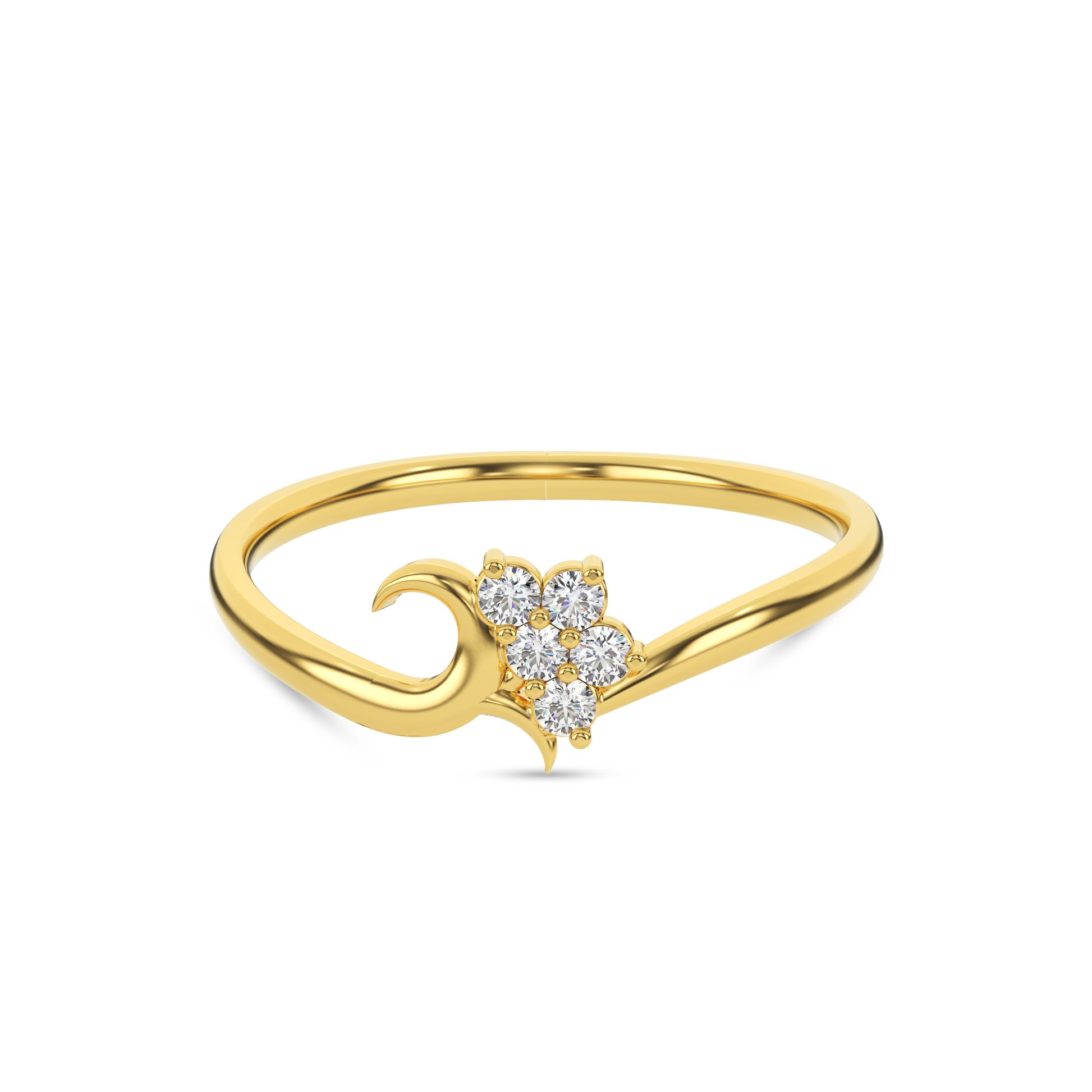 14 Kt Yellow Gold Diamond Ring