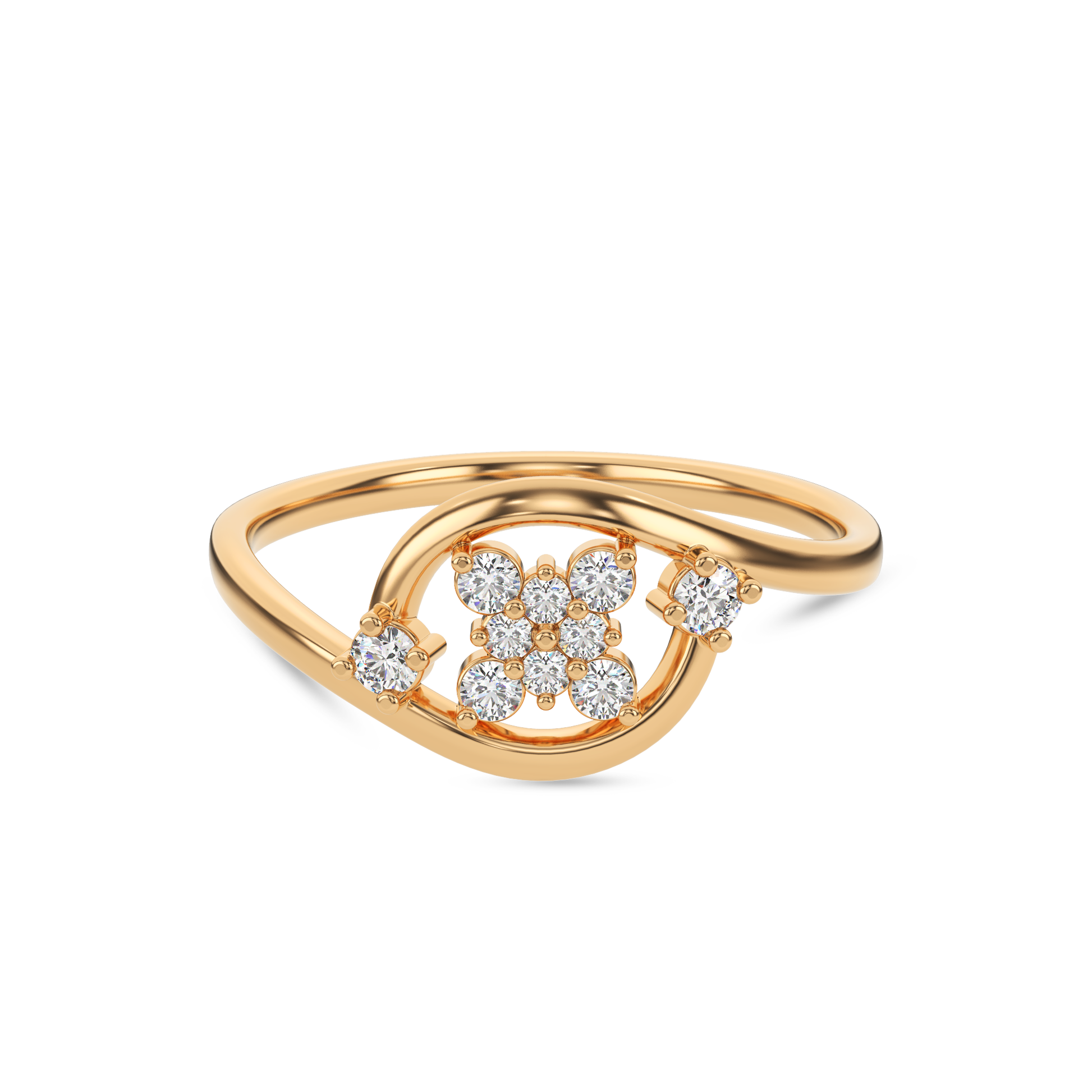 14 Kt Yellow Gold Diamond Ring