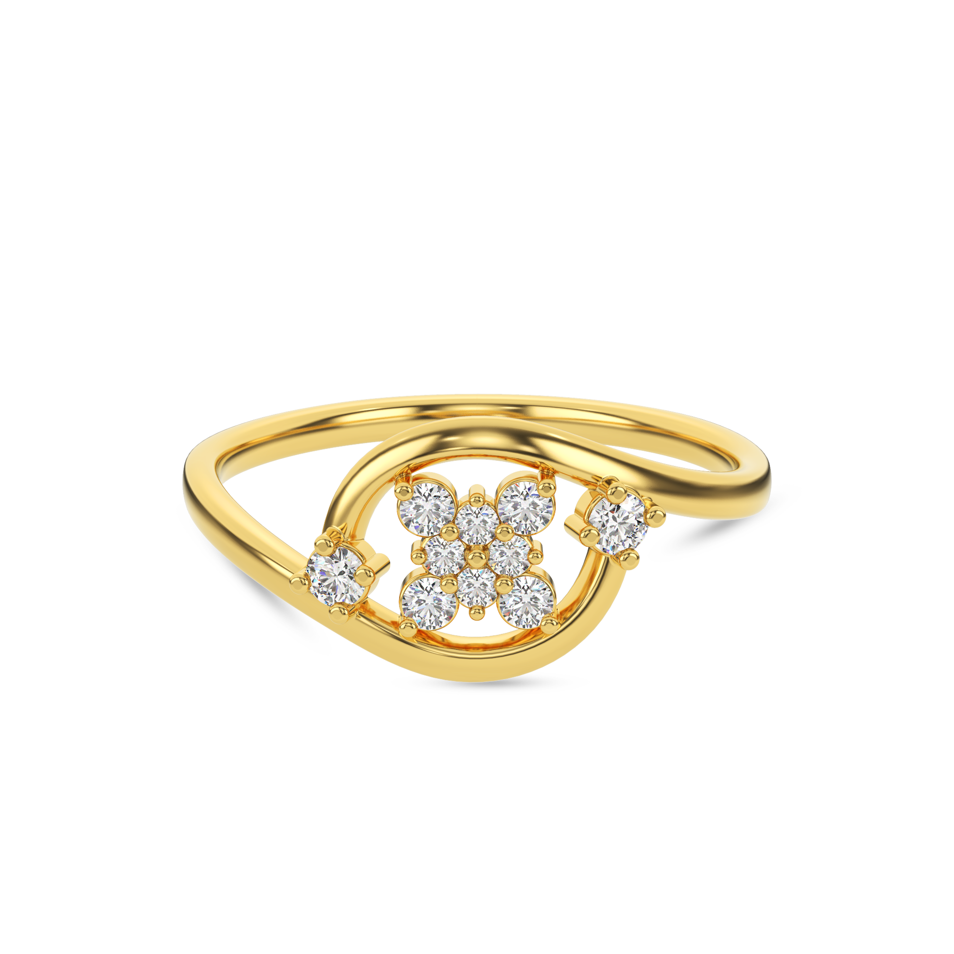 14 Kt Yellow Gold Diamond Ring