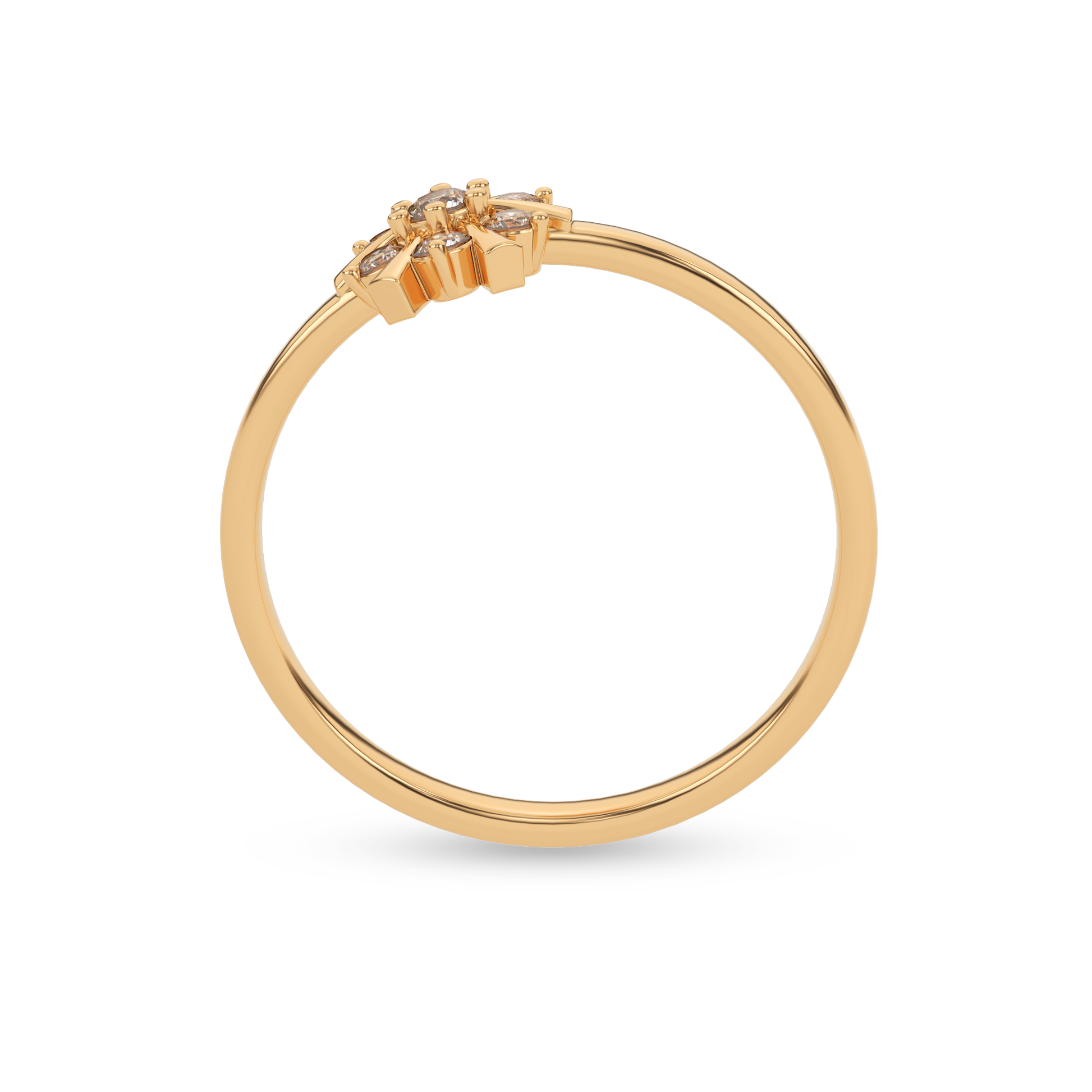 14 Kt Yellow Gold Diamond Ring