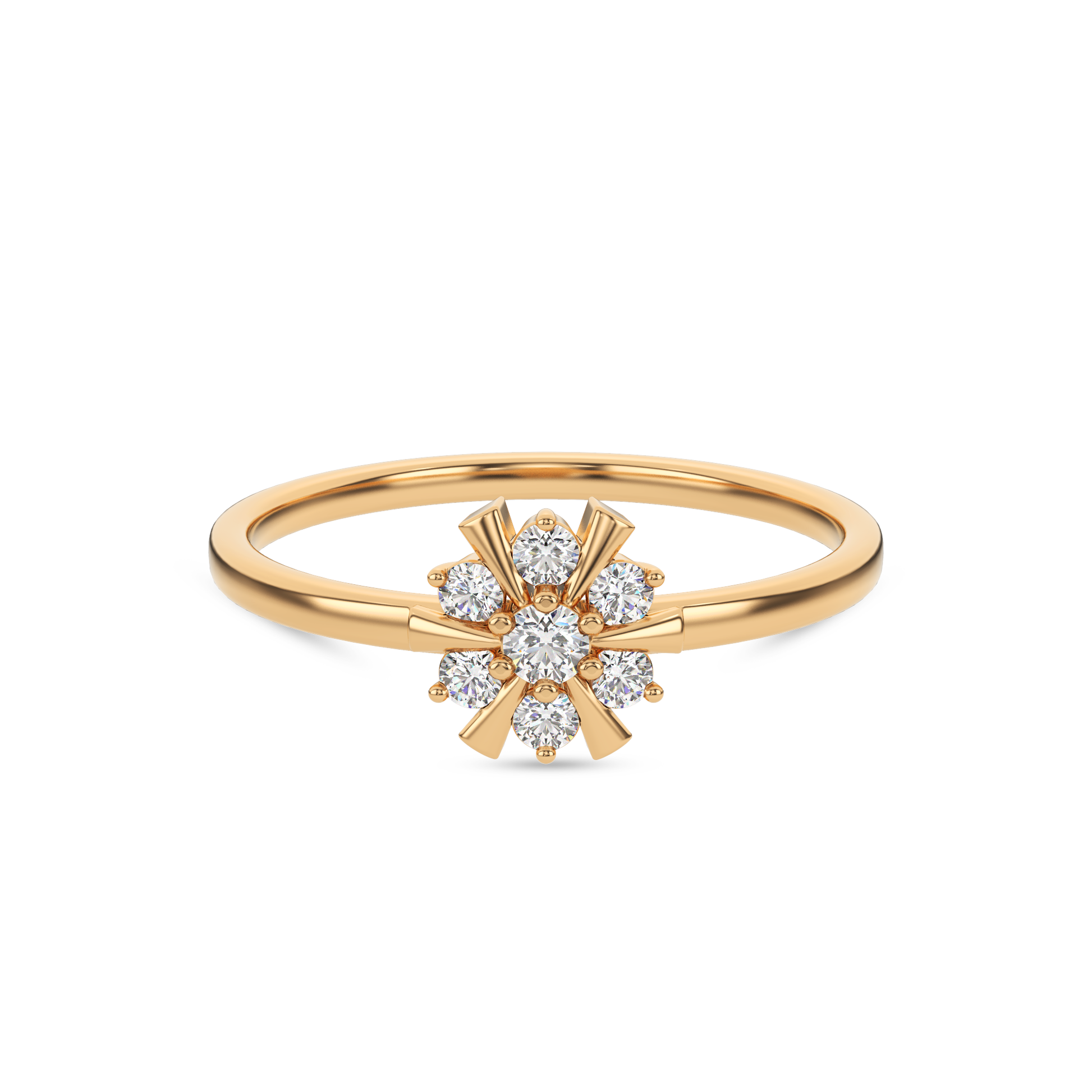 14 Kt Yellow Gold Diamond Ring