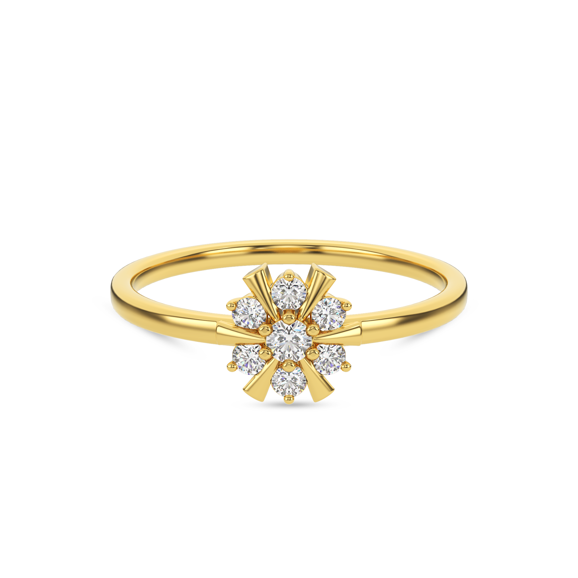 14 Kt Yellow Gold Diamond Ring