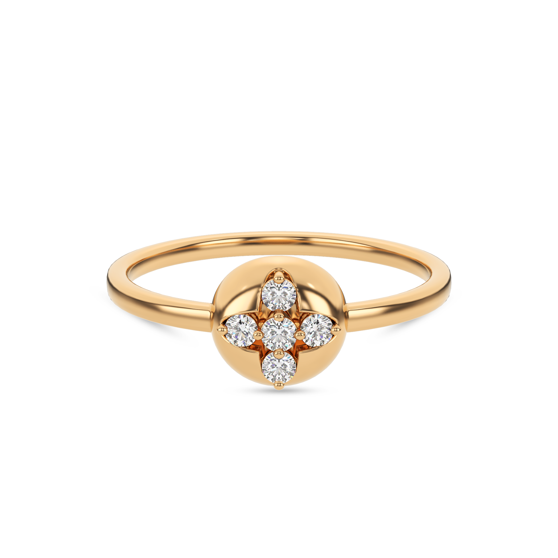 14 Kt Yellow Gold Diamond Ring