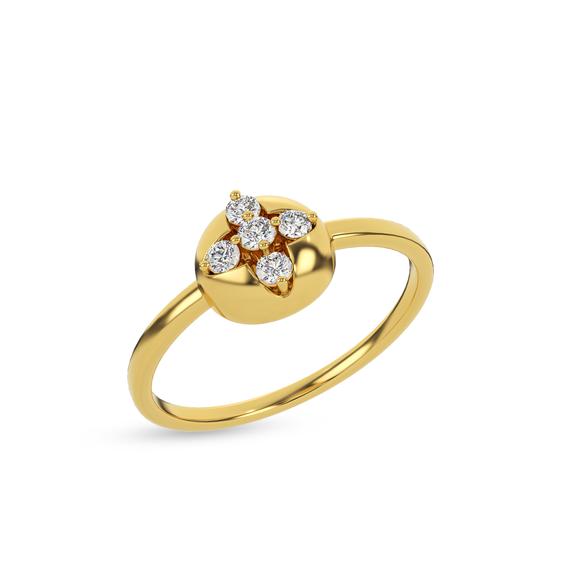 14 Kt Yellow Gold Diamond Ring