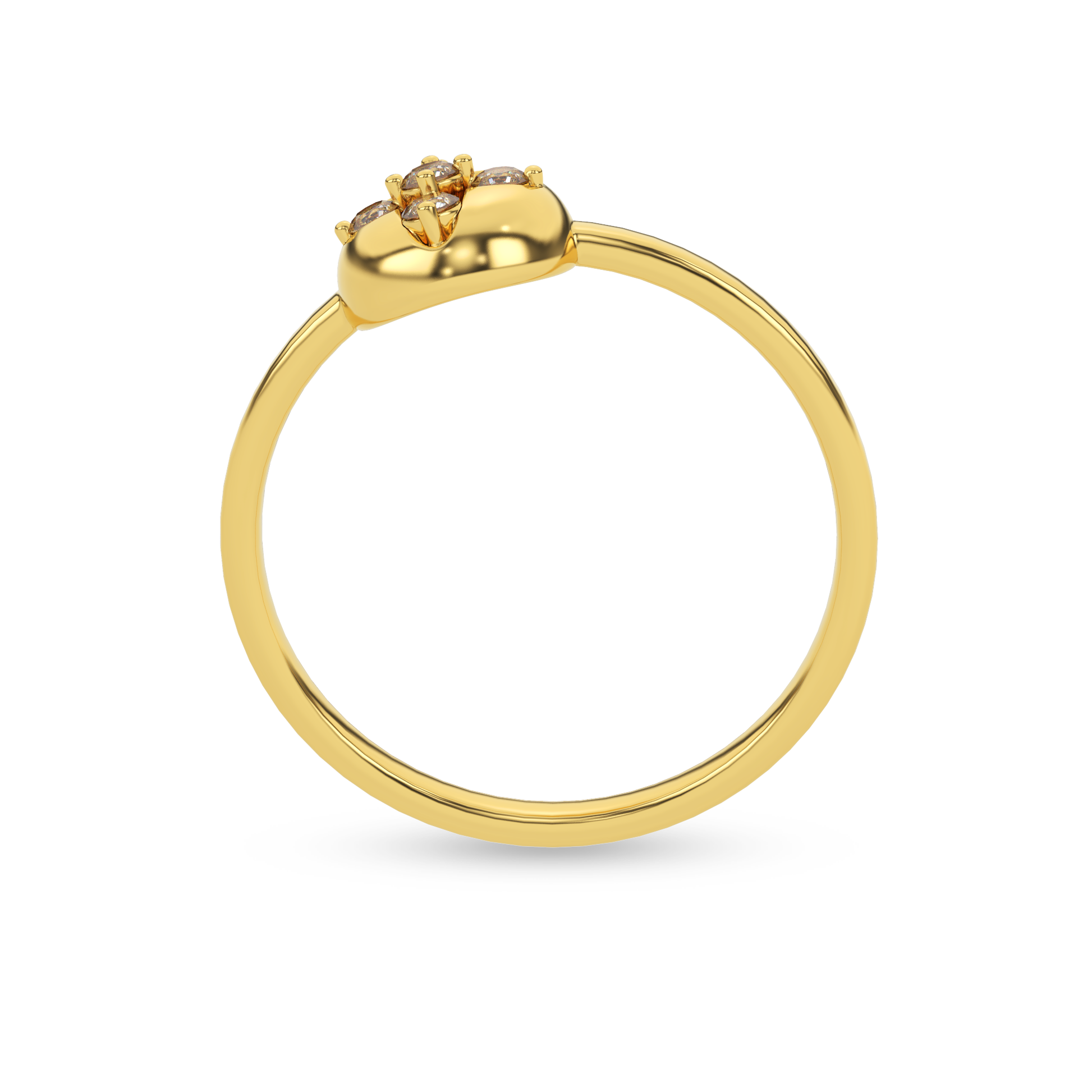 14 Kt Yellow Gold Diamond Ring