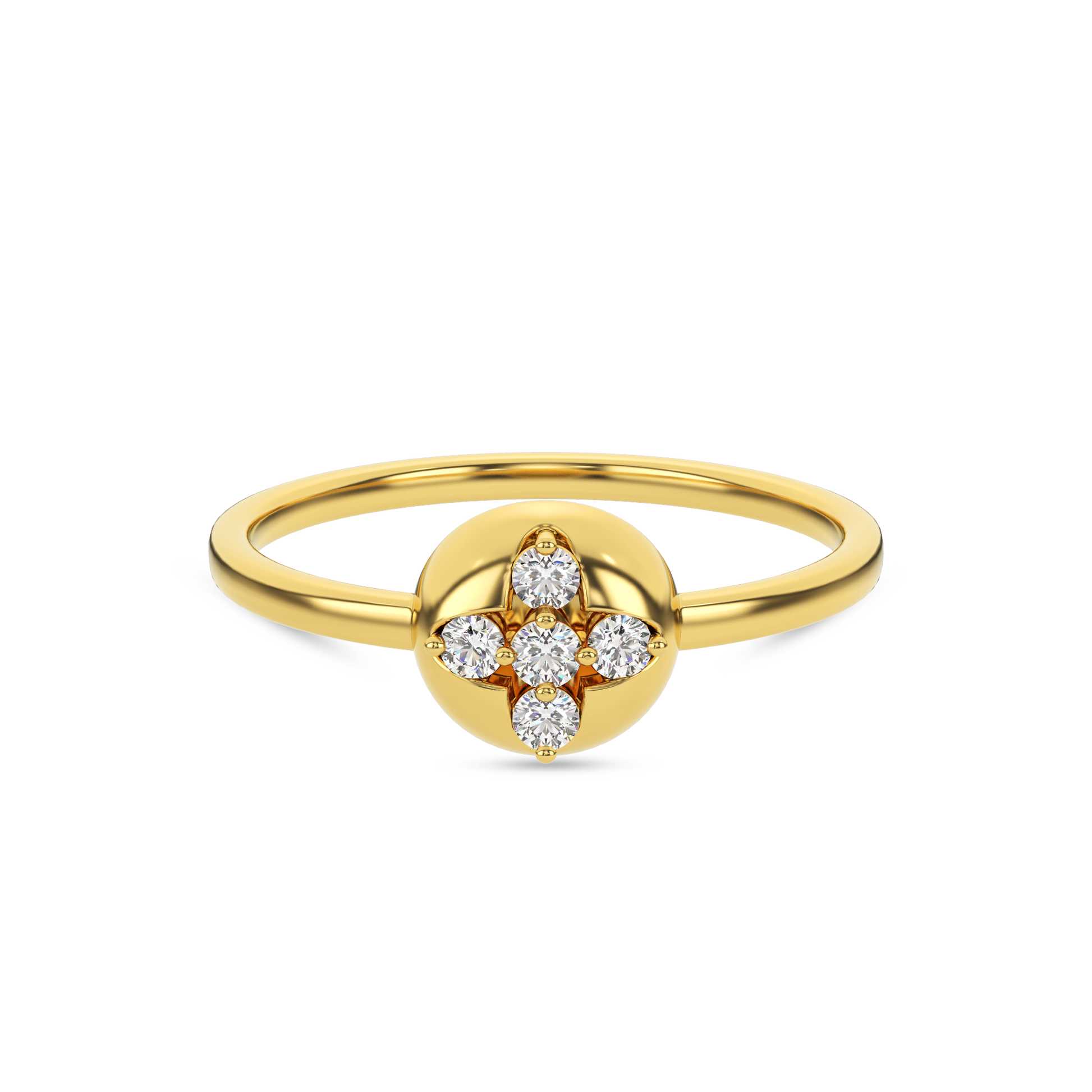 14 Kt Yellow Gold Diamond Ring