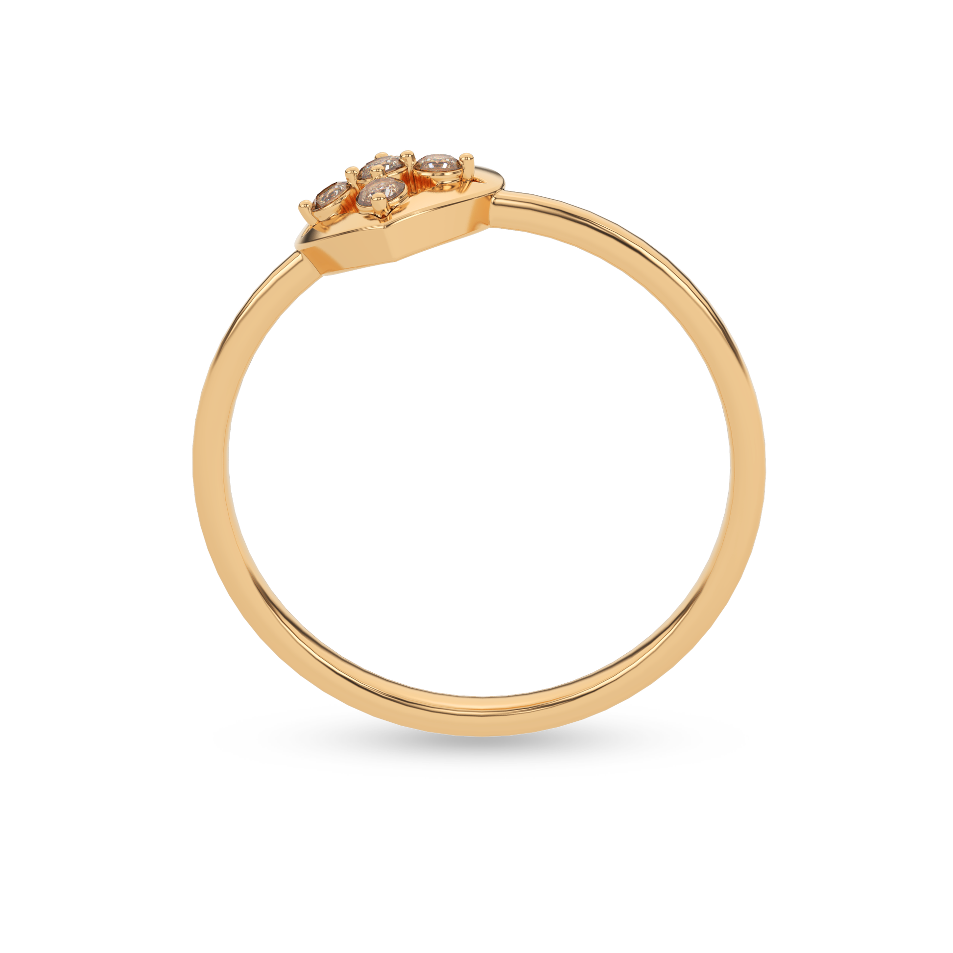 14 Kt Yellow Gold Diamond Ring