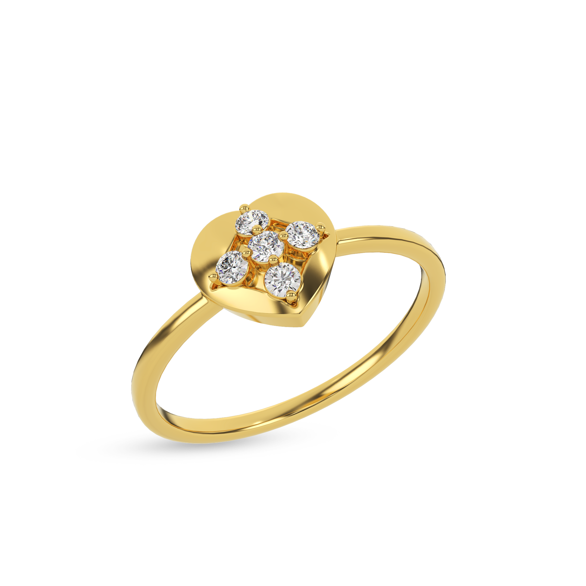 14 Kt Yellow Gold Diamond Ring