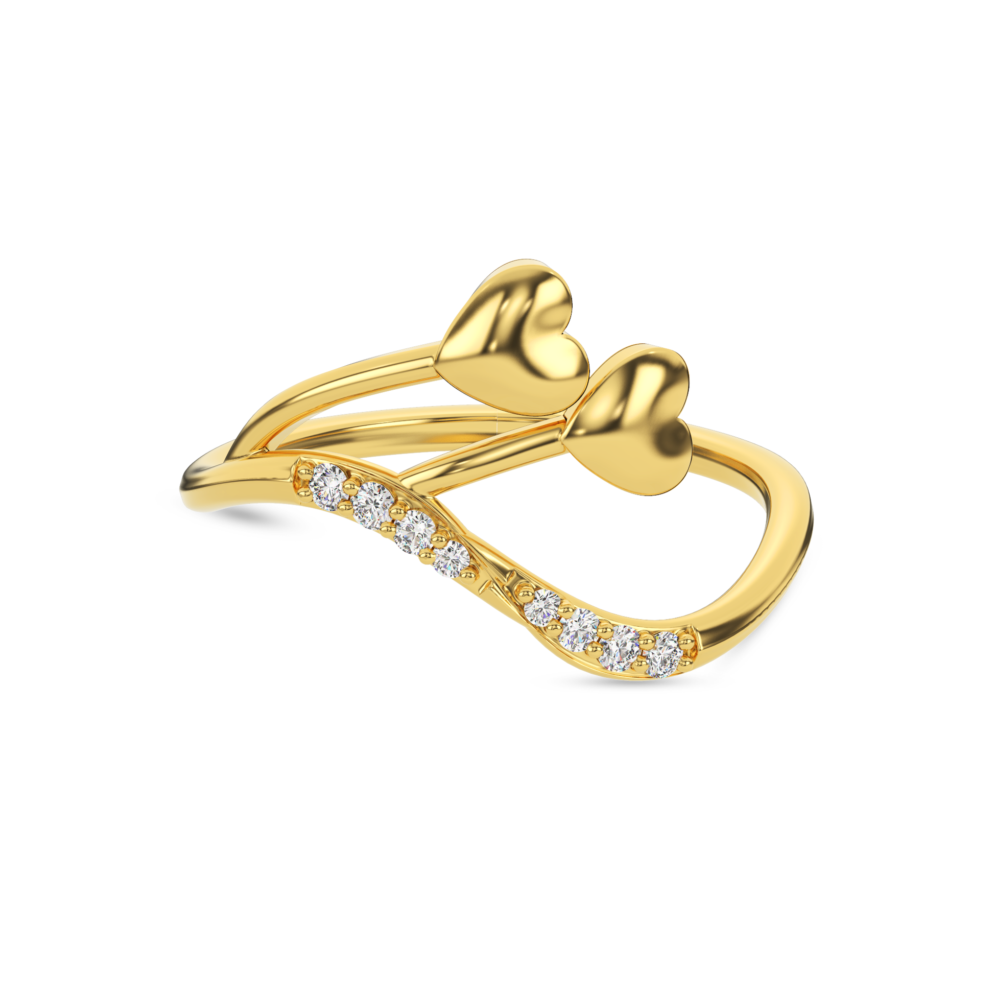 14 Kt Yellow Gold Diamond Ring