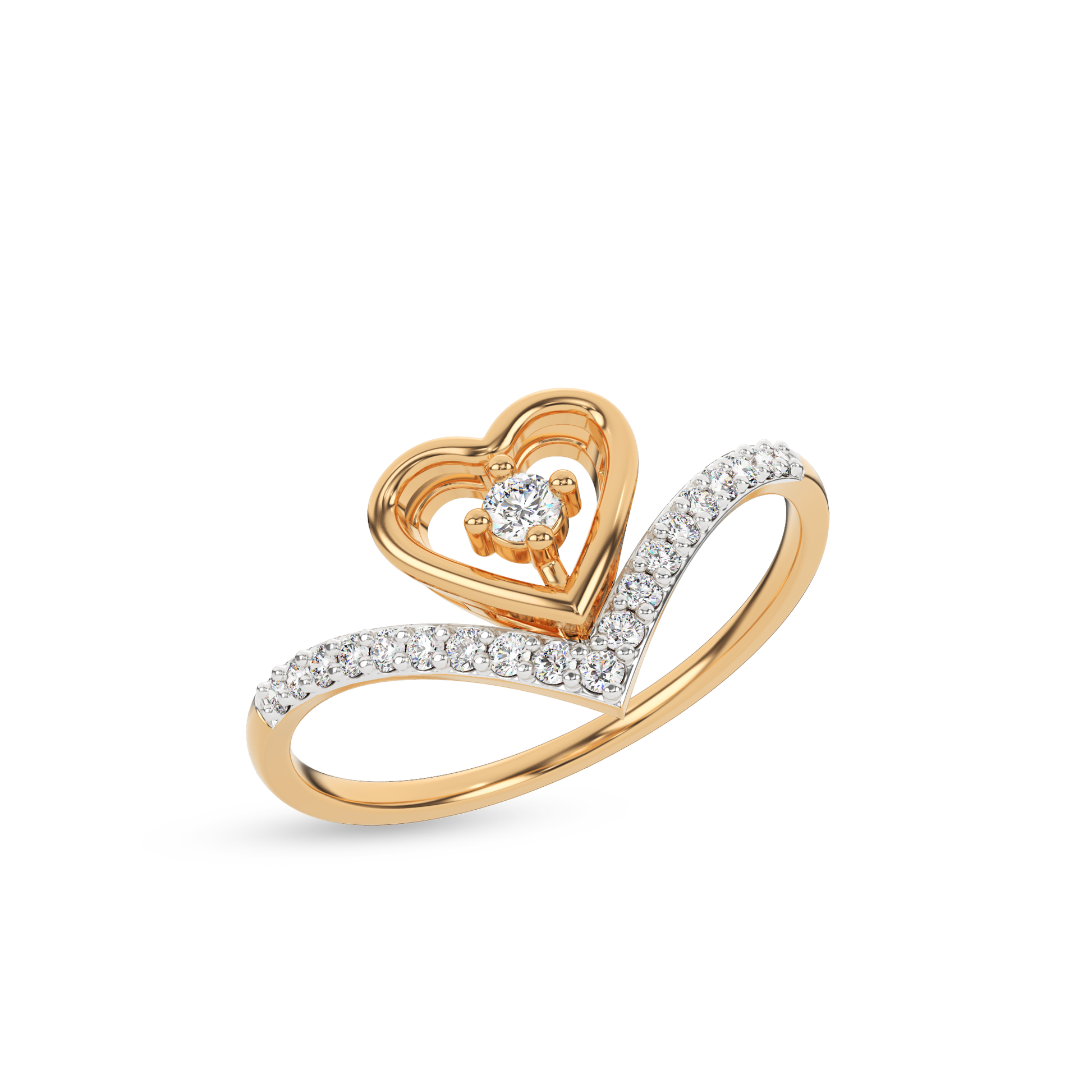 14 Kt Yellow Gold Diamond Ring