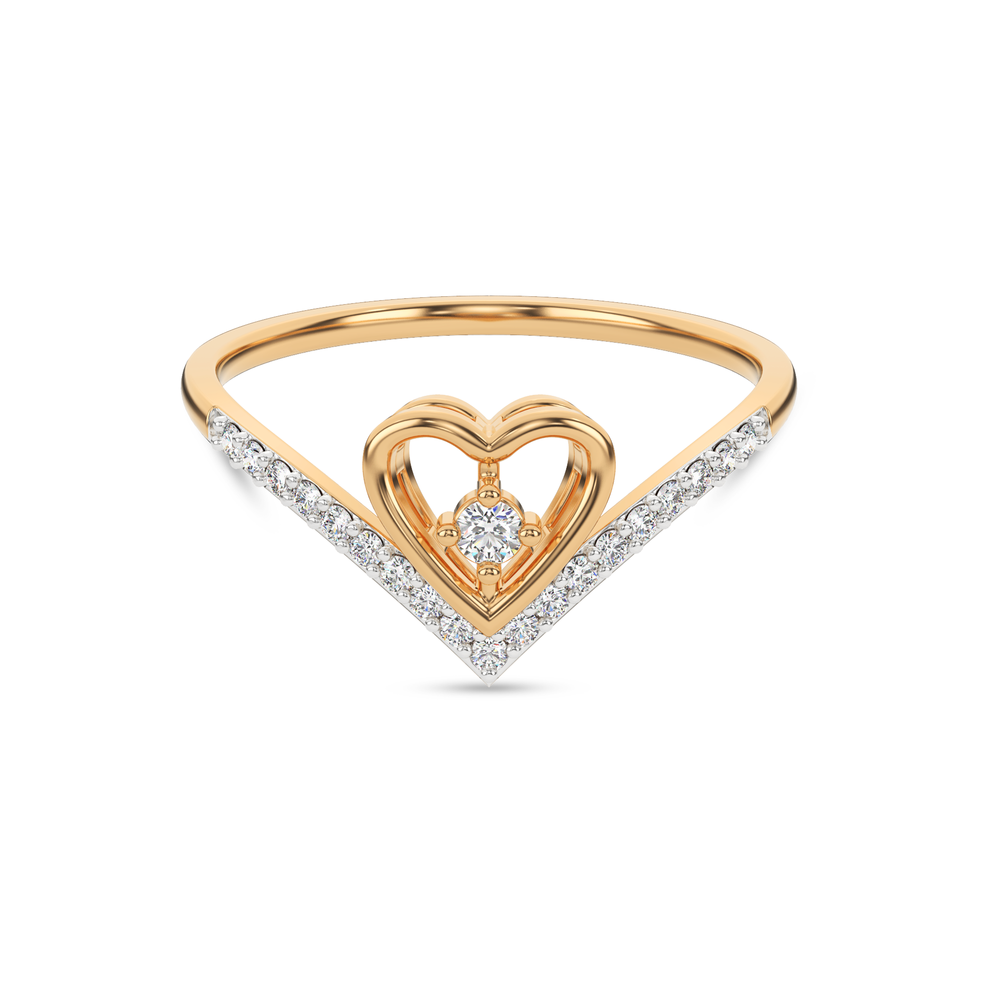 14 Kt Yellow Gold Diamond Ring