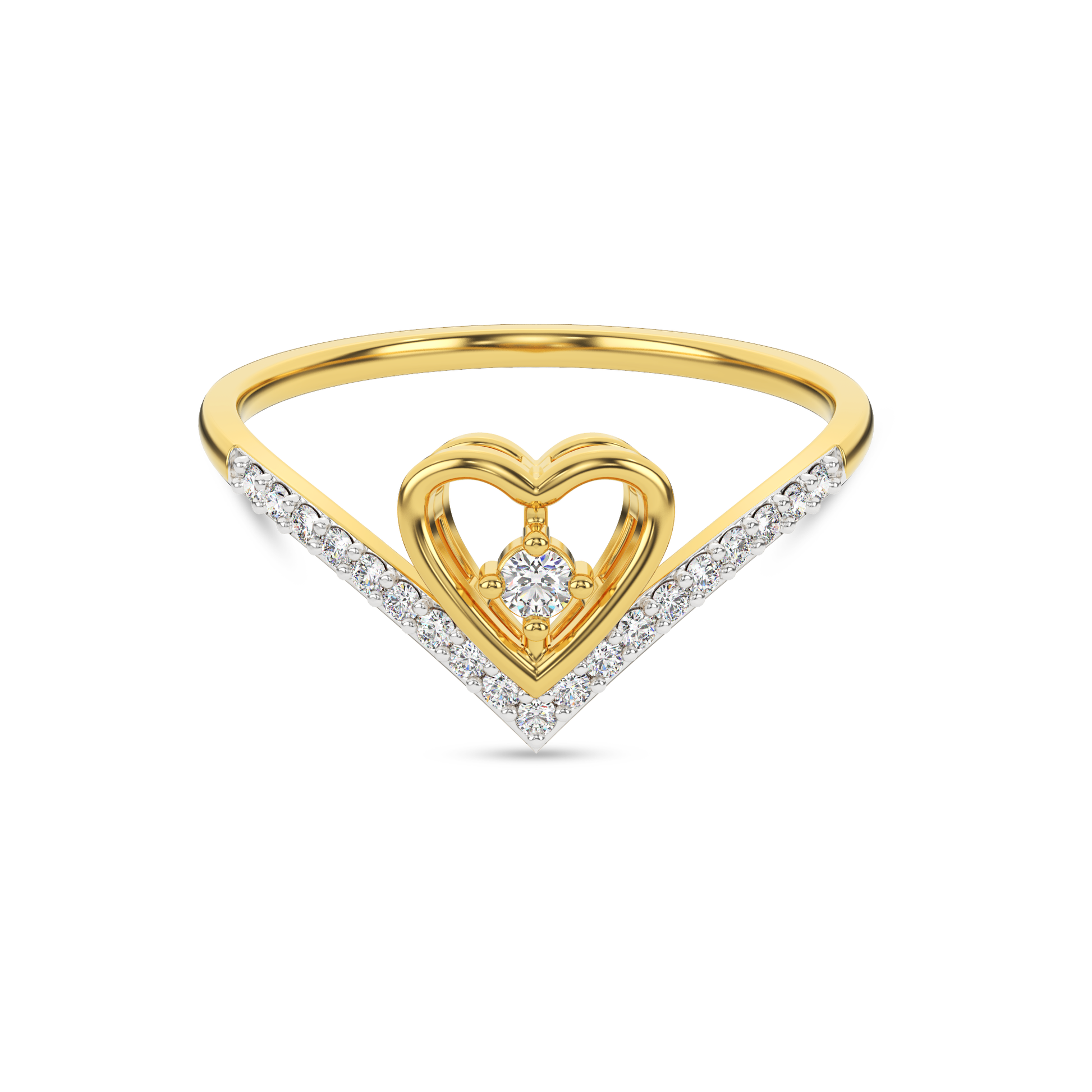 14 Kt Yellow Gold Diamond Ring