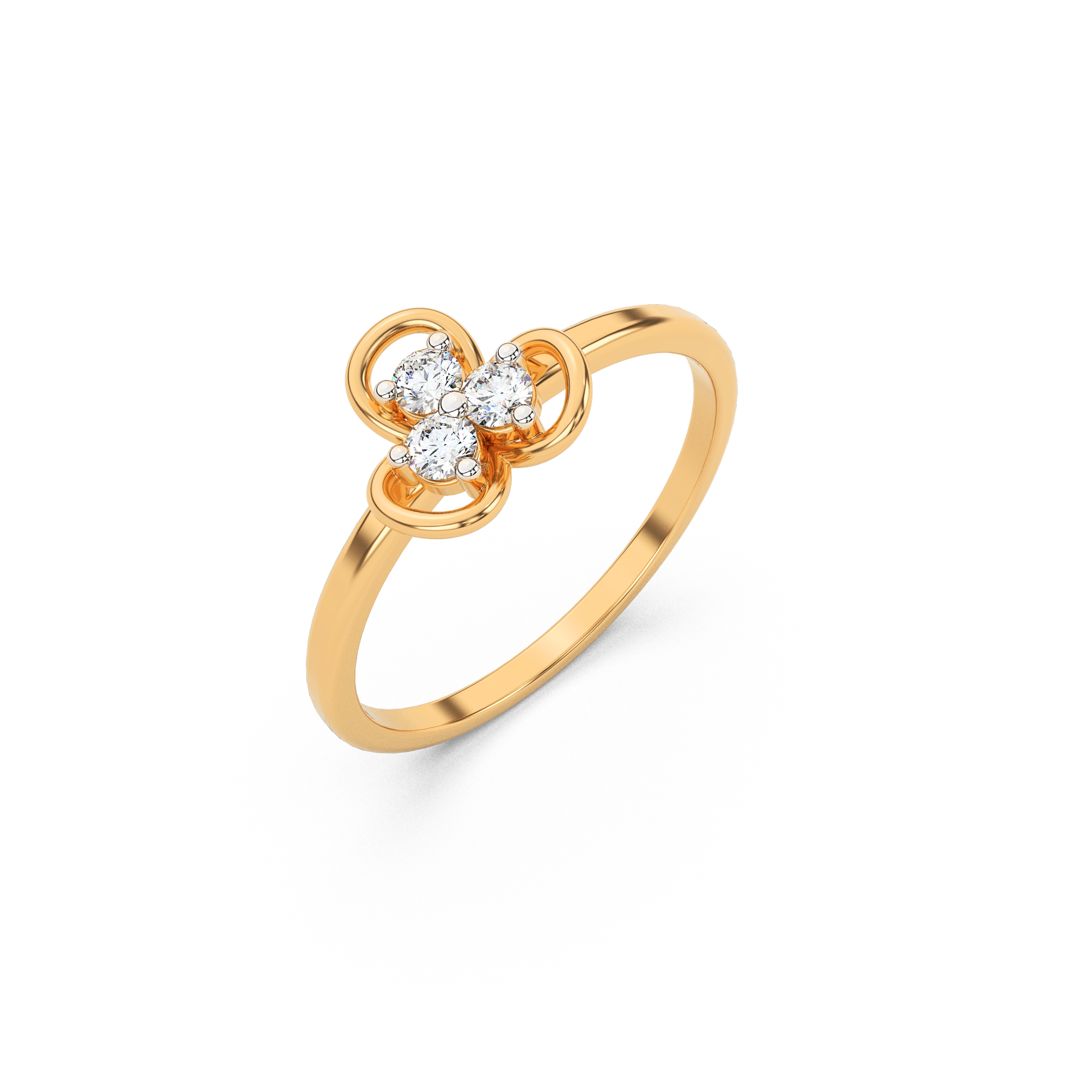 14 Kt Yellow Gold Diamond Ring
