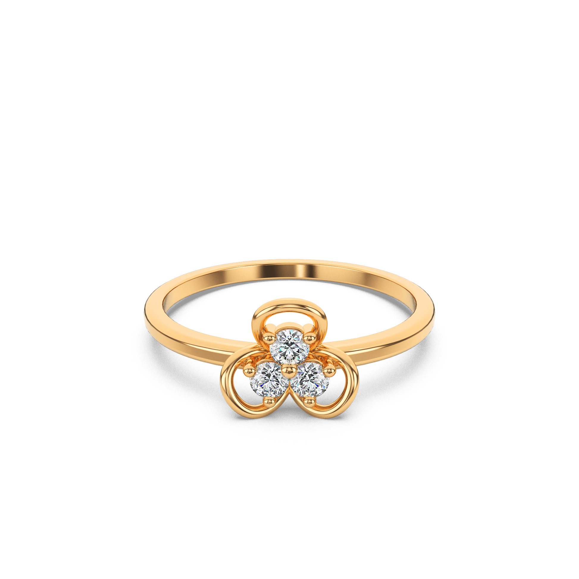 14 Kt Yellow Gold Diamond Ring