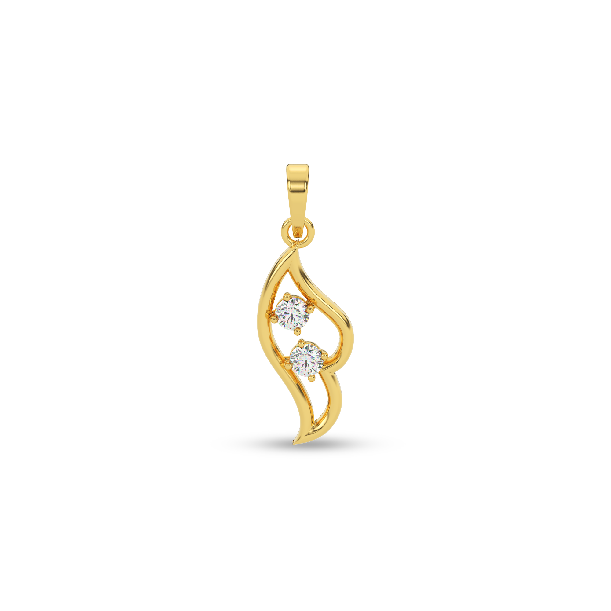 Golden Charm Natural Diamond Pendant