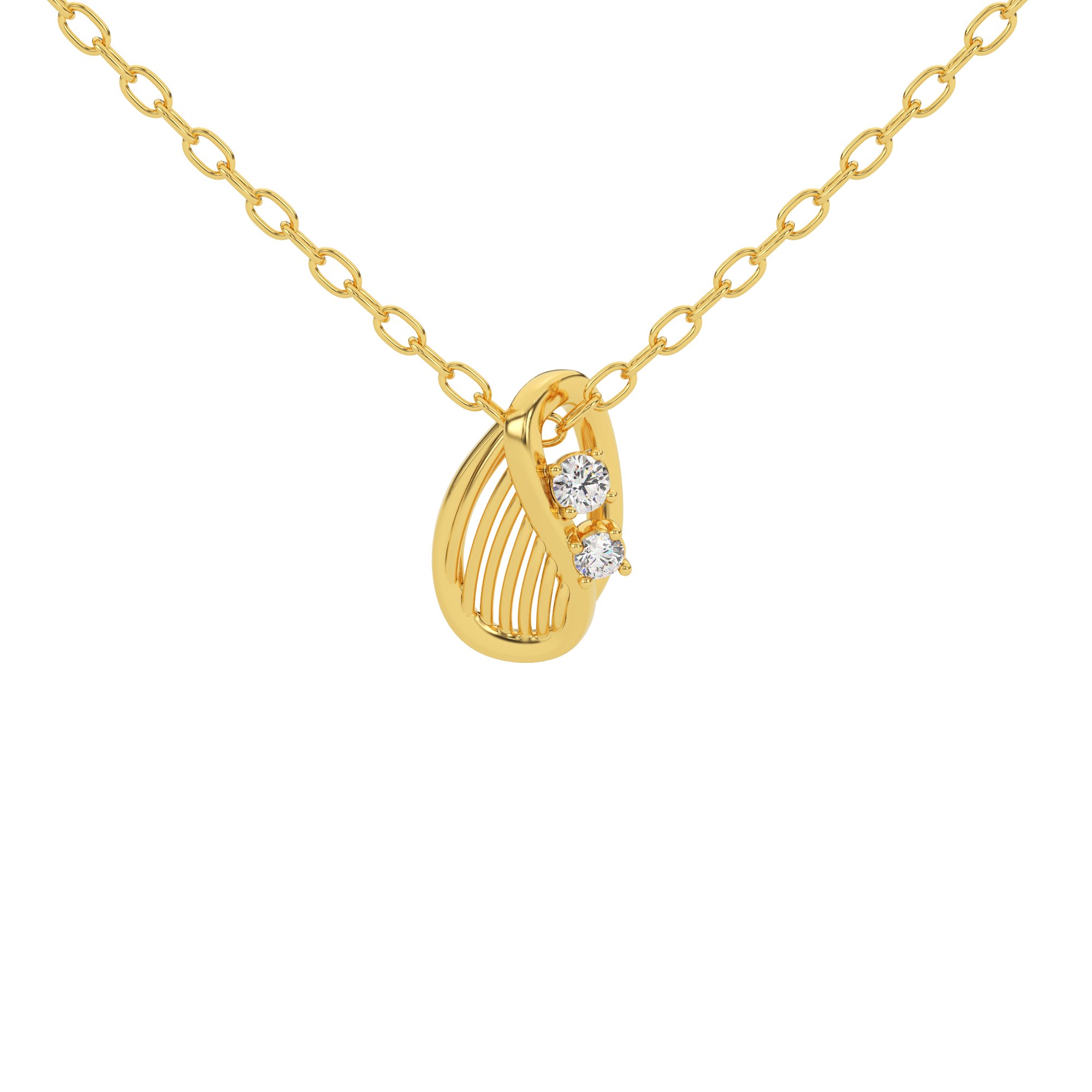 Golden Blossom Natural Diamond Pendant